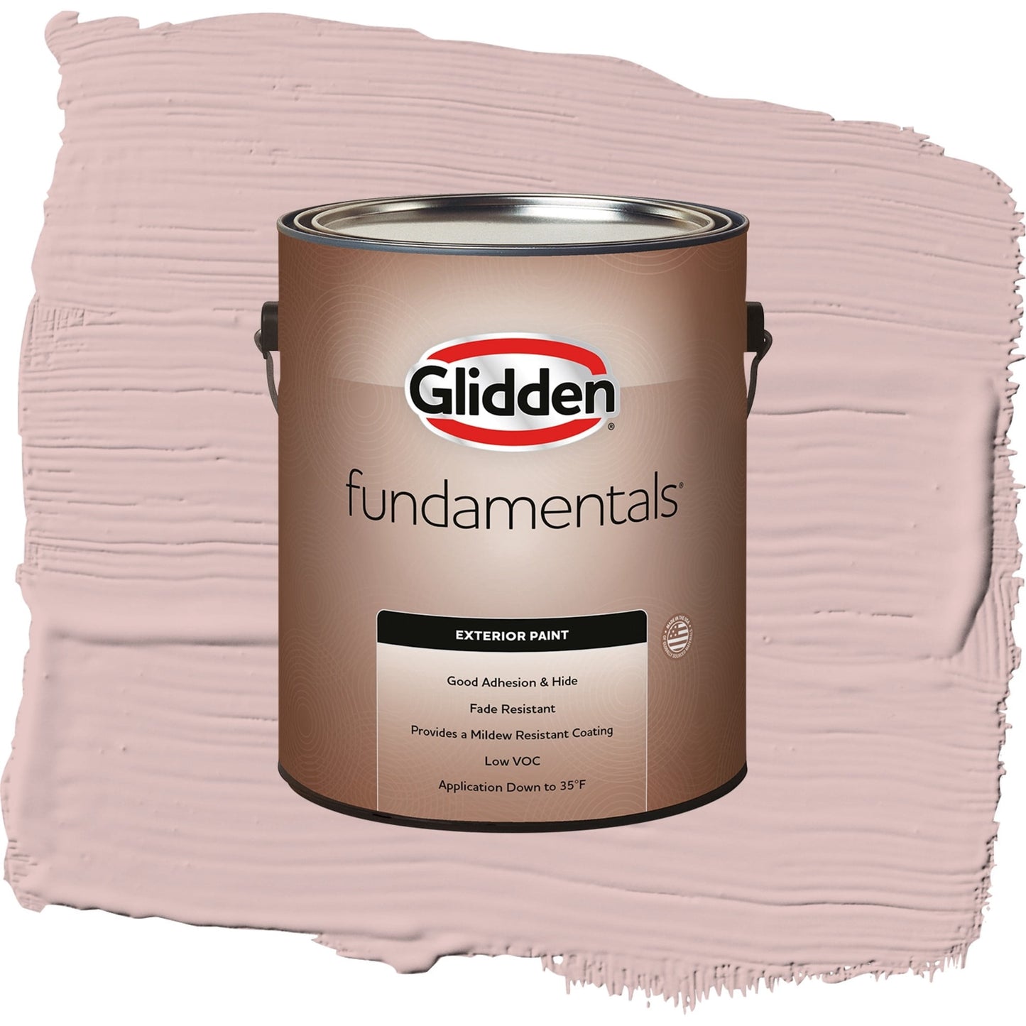 Glidden Fundamentals Tea Time / Pink, Satin Exterior Paint, 1 Gallon