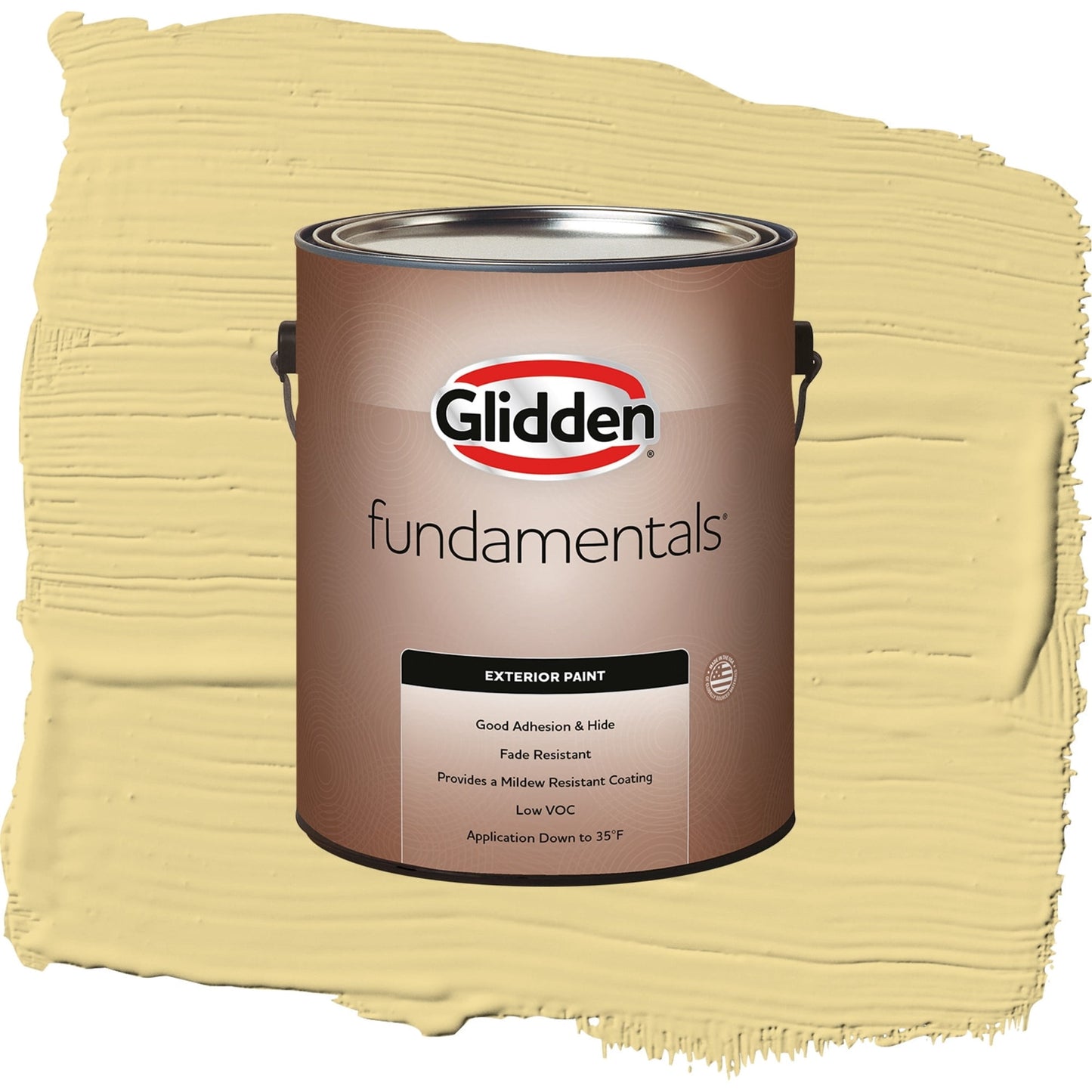 Glidden Fundamentals Wayward Wind / Yellow, Semi-Gloss Exterior Paint, 1 Gallon