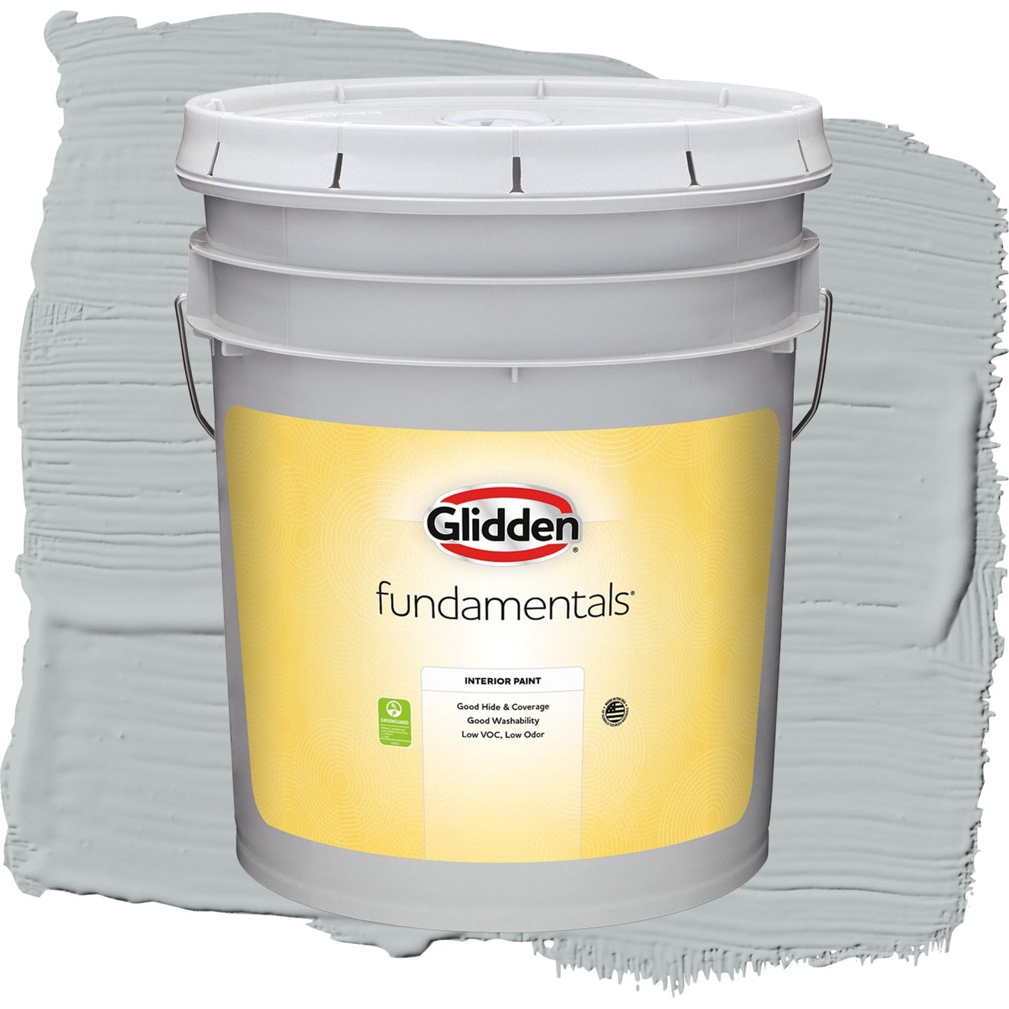 Glidden Fundamentals Maiden Mist / Gray, Flat Interior Paint, 5 Gallon