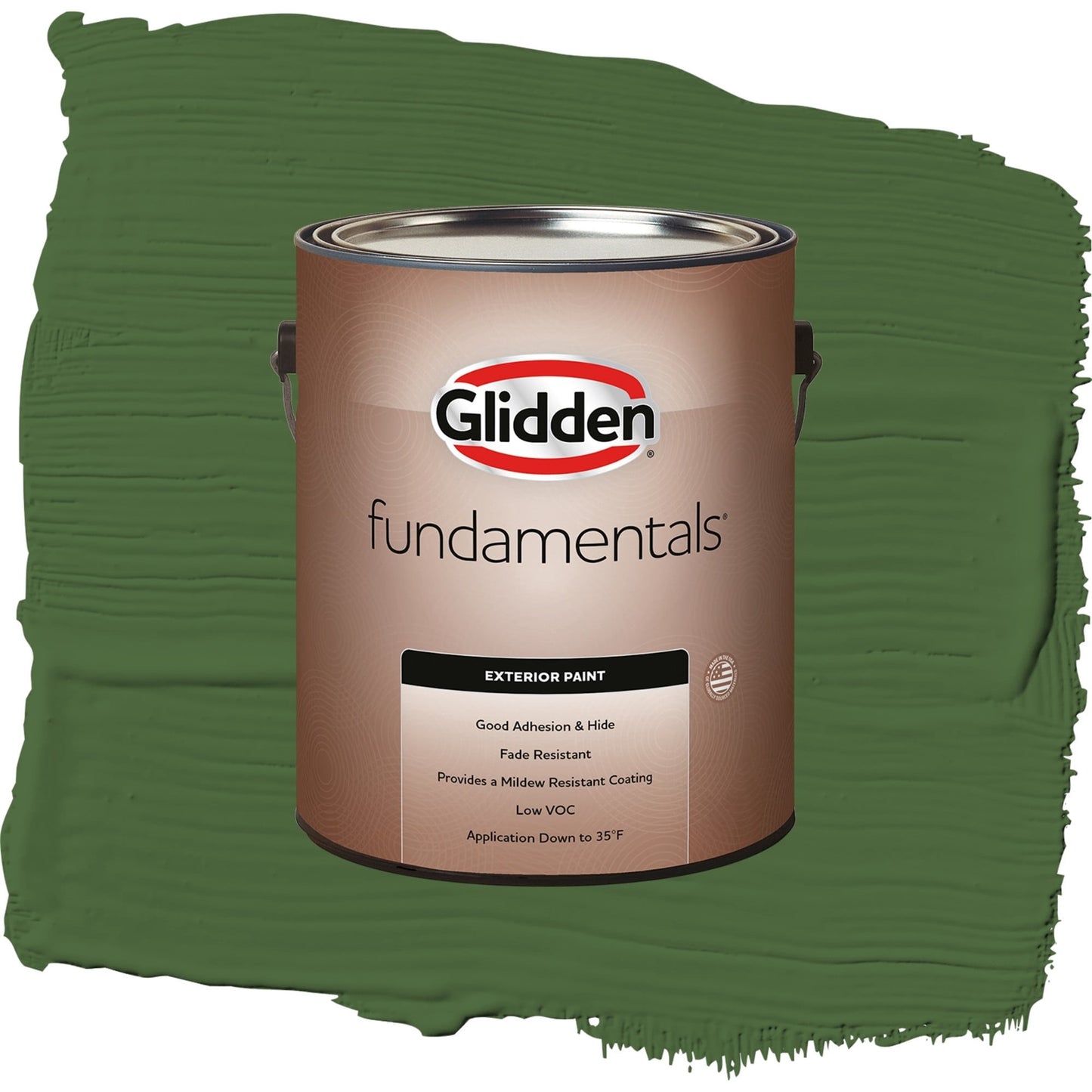 Glidden Fundamentals Mountain Forest / Green, Satin Exterior Paint, 1 Gallon
