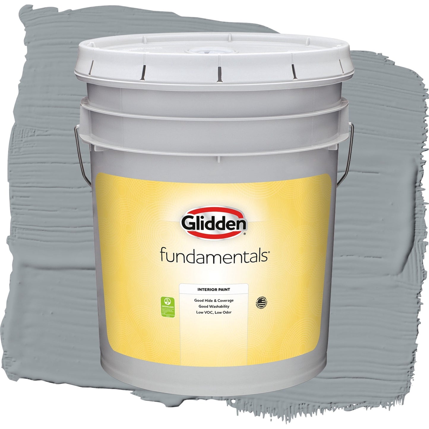 Glidden Fundamentals UFO / Gray, Flat Interior Paint, 5 Gallon