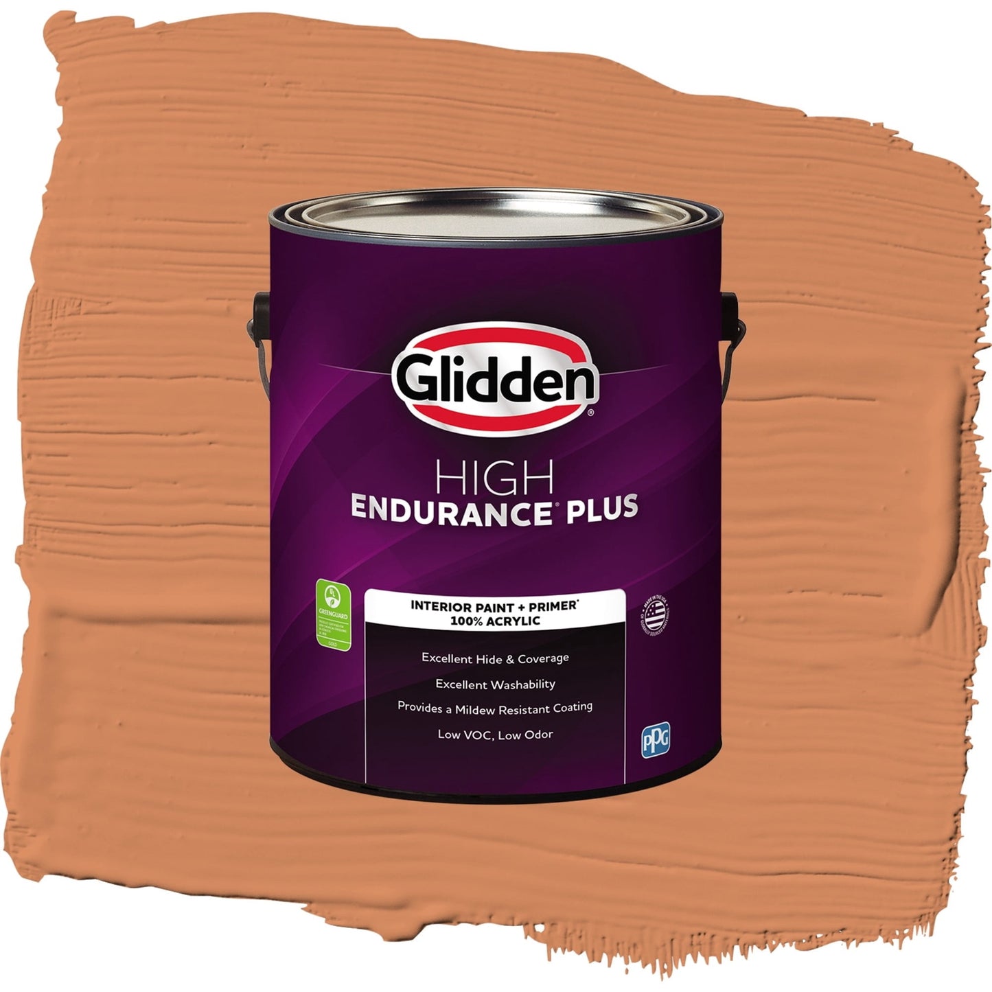 Glidden HEP Georgian Leather / Orange, Semi-Gloss Interior Paint with Primer, 1 Gallon