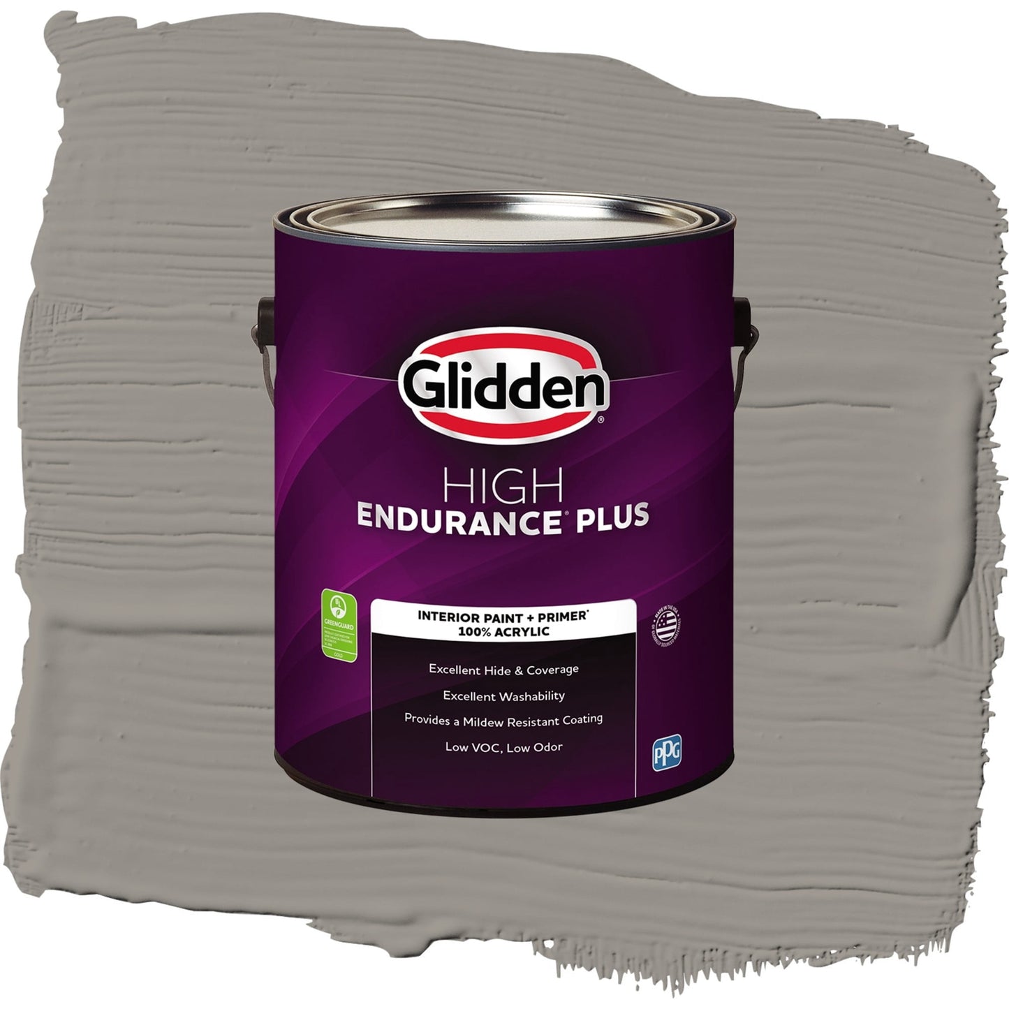 Glidden HEP Lazy Afternoon / Gray, Semi-Gloss Interior Paint with Primer, 1 Gallon