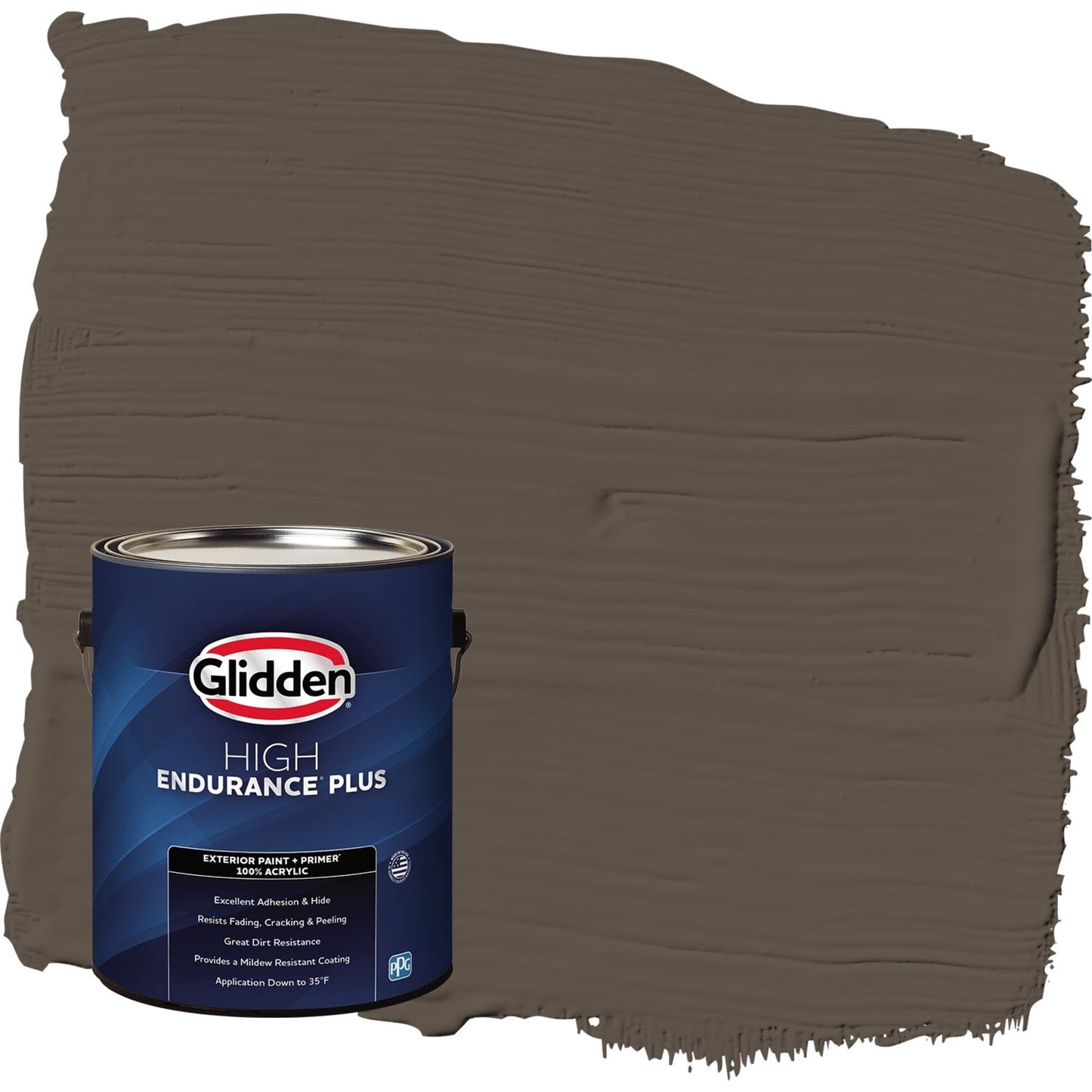 Glidden HEP Cabin Fever / Brown Semi-Gloss Exterior Paint with Primer, 1 Gallon