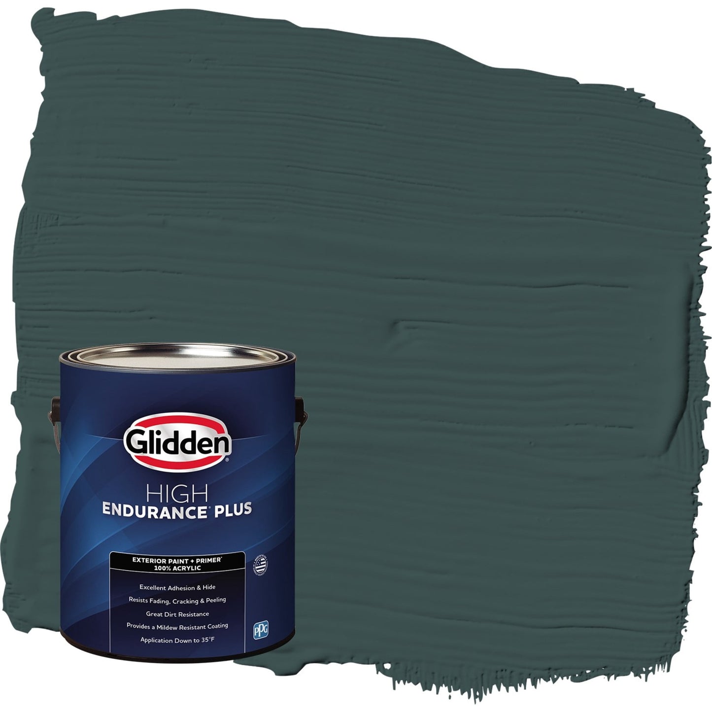 Glidden HEP Night Watch / Green Semi-Gloss Exterior Paint with Primer, 1 Gallon
