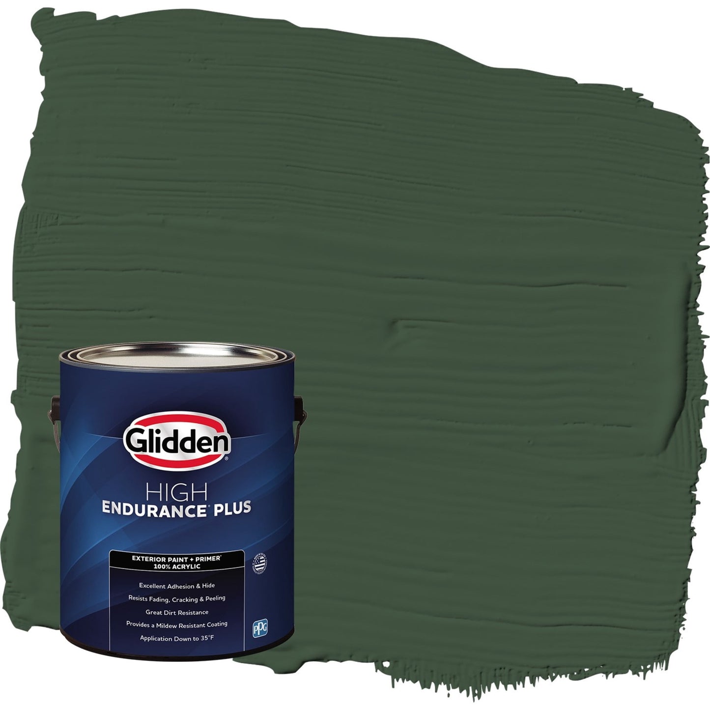Glidden HEP Pine Forest / Green Semi-Gloss Exterior Paint with Primer, 1 Gallon