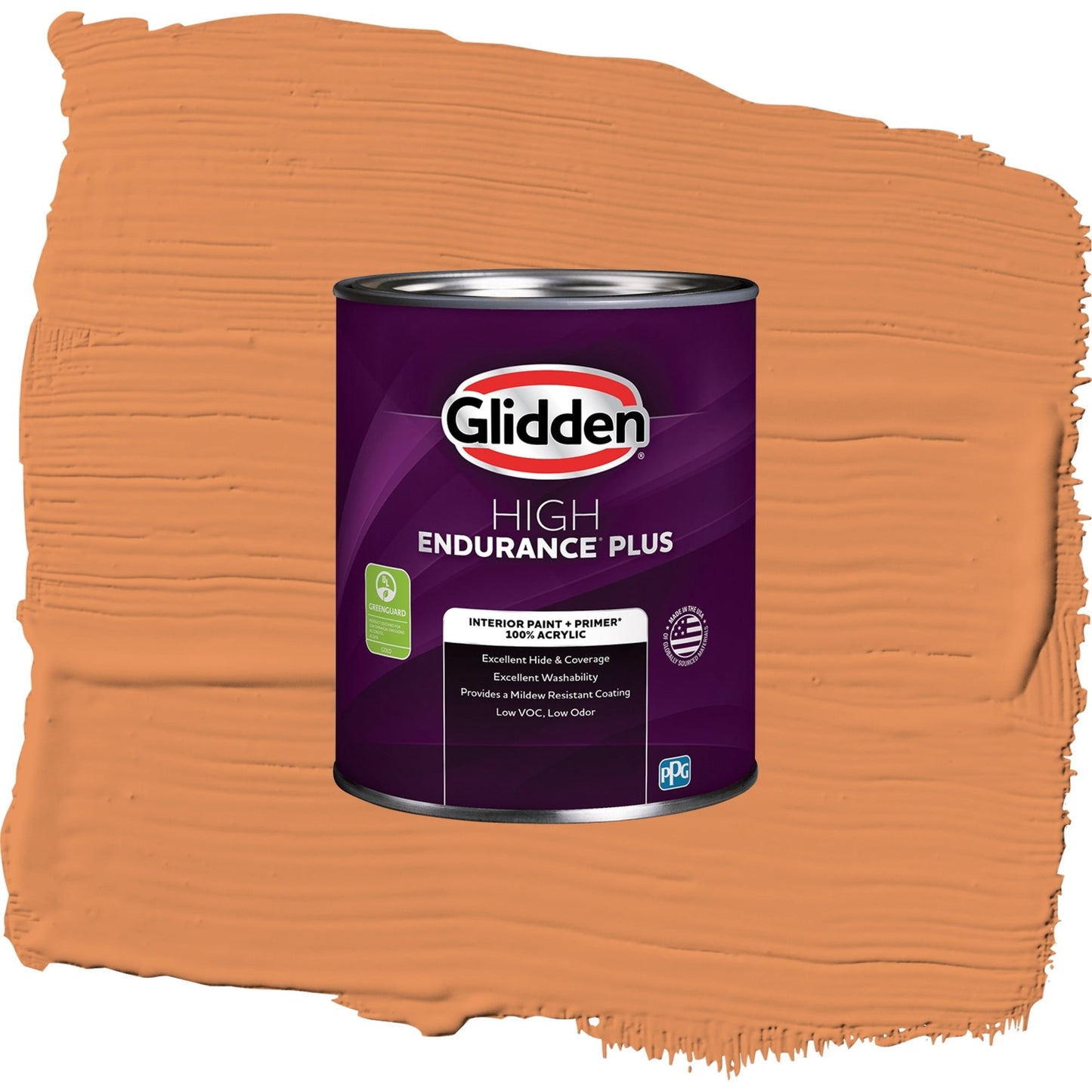Glidden HEP Carrot Cake / Orange, Semi-Gloss Interior Paint with Primer, 1 Quart