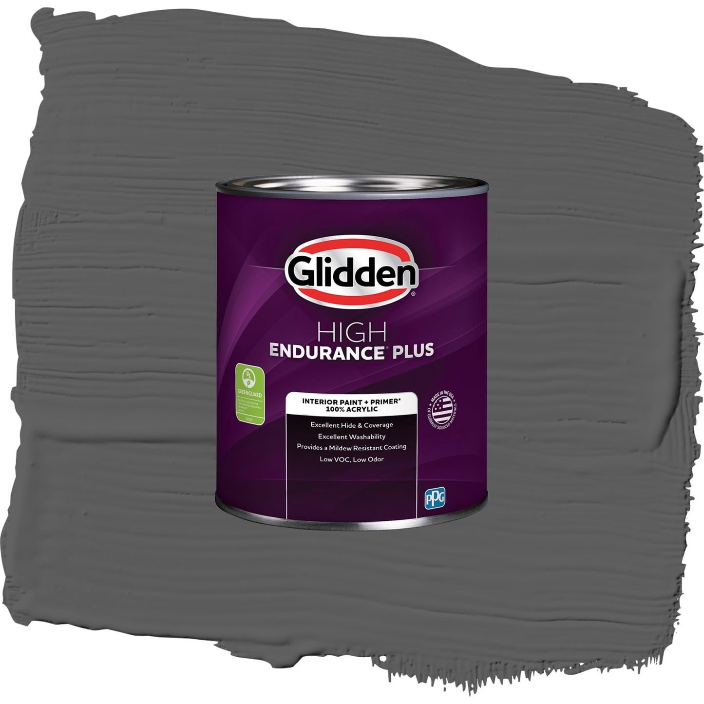 Glidden HEP Knight's Armor / Gray, Semi-Gloss Interior Paint with Primer, 1 Quart
