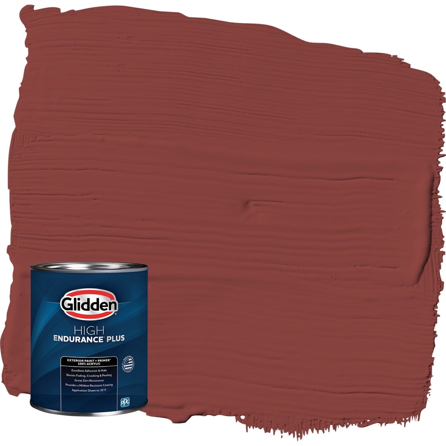 Glidden HEP Brick Dust / Red Semi-Gloss Exterior Paint with Primer, 1 Quart