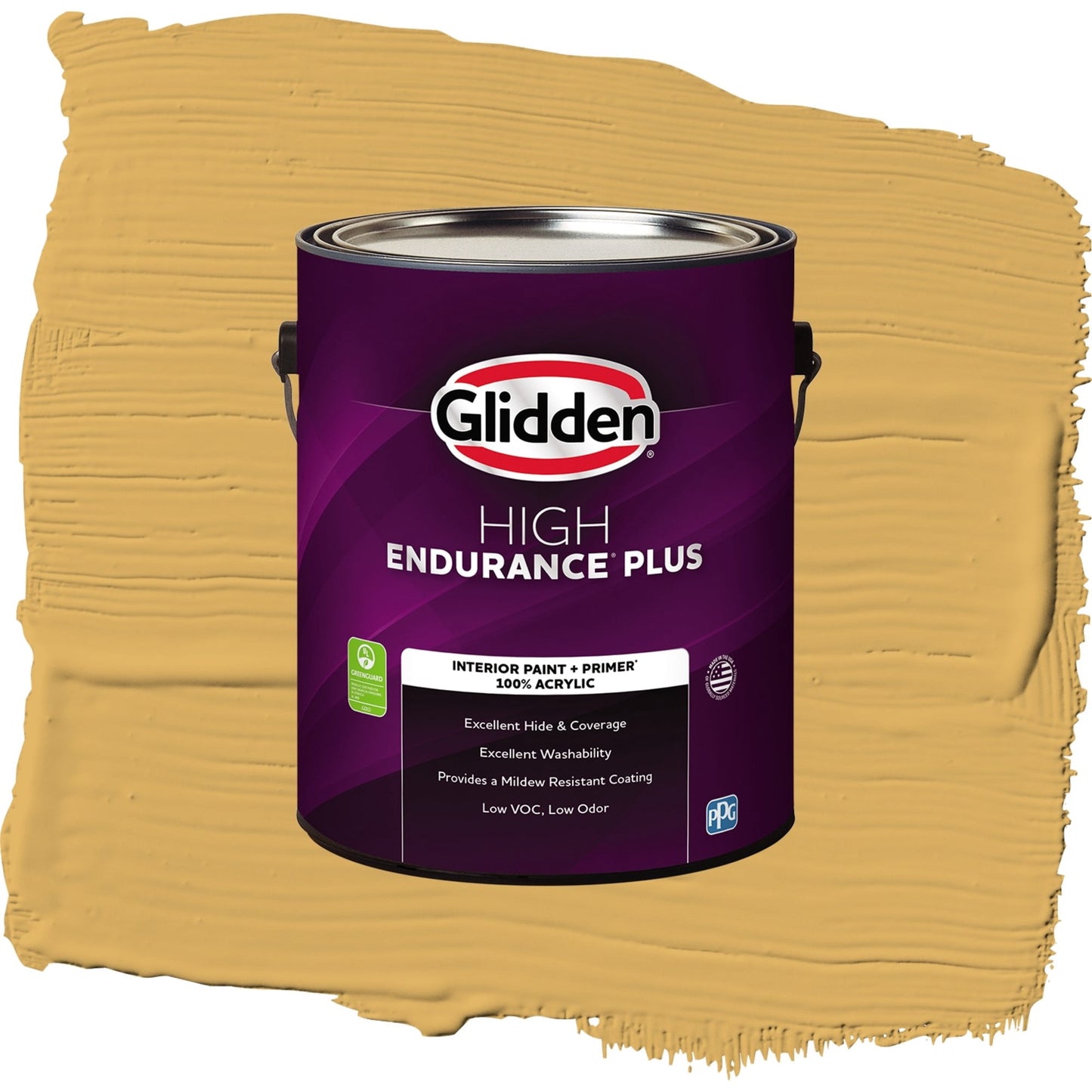 Glidden HEP Butterscotch Bliss / Yellow, Flat Interior Paint with Primer, 1 Gallon