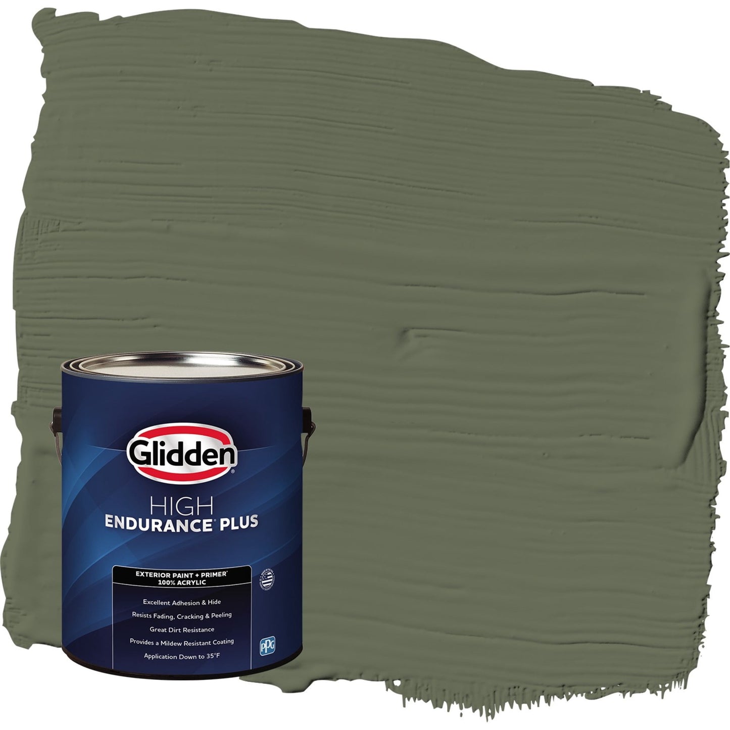 Glidden HEP All About Olive / Green Semi-Gloss Exterior Paint with Primer, 1 Gallon