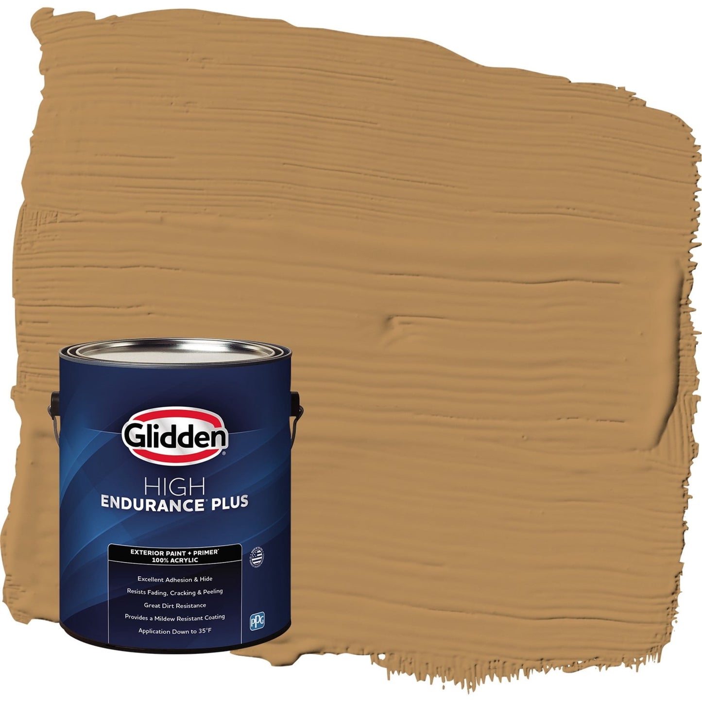 Glidden HEP Allegro / Tan Flat Exterior Paint with Primer, 1 Gallon