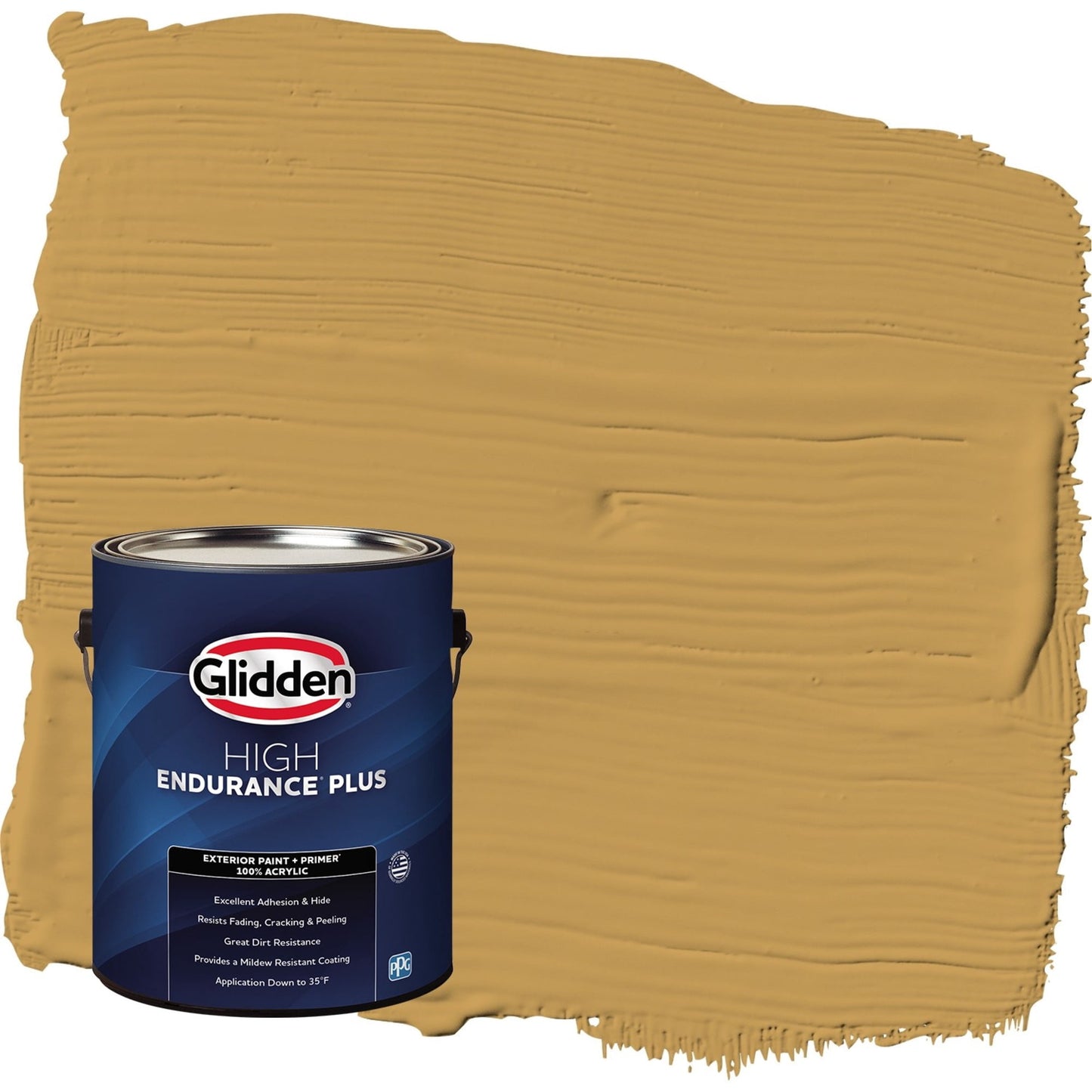 Glidden HEP Amaretto Sours / Yellow Semi-Gloss Exterior Paint with Primer, 1 Gallon