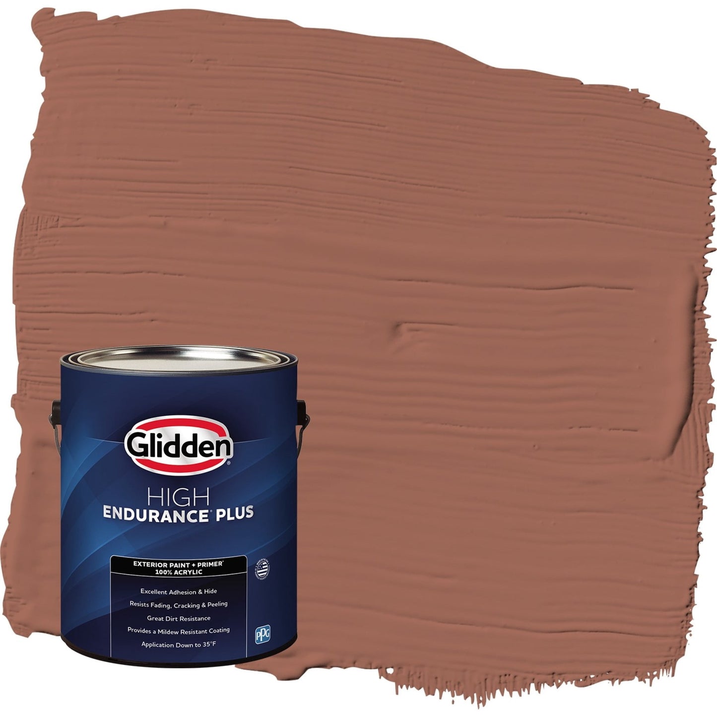 Glidden HEP Apple Brown Betty / Orange Semi-Gloss Exterior Paint with Primer, 1 Gallon