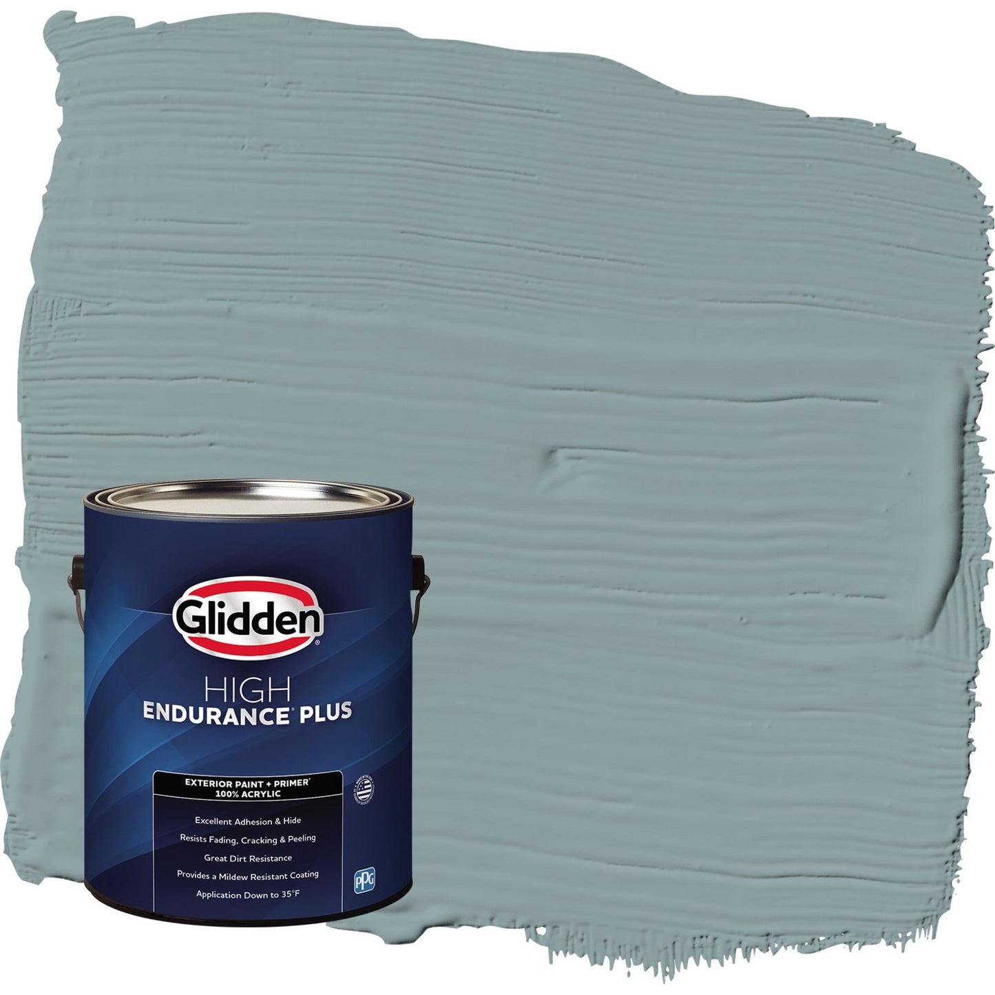 Glidden HEP Aqua Smoke / Blue Satin Exterior Paint with Primer, 1 Gallon