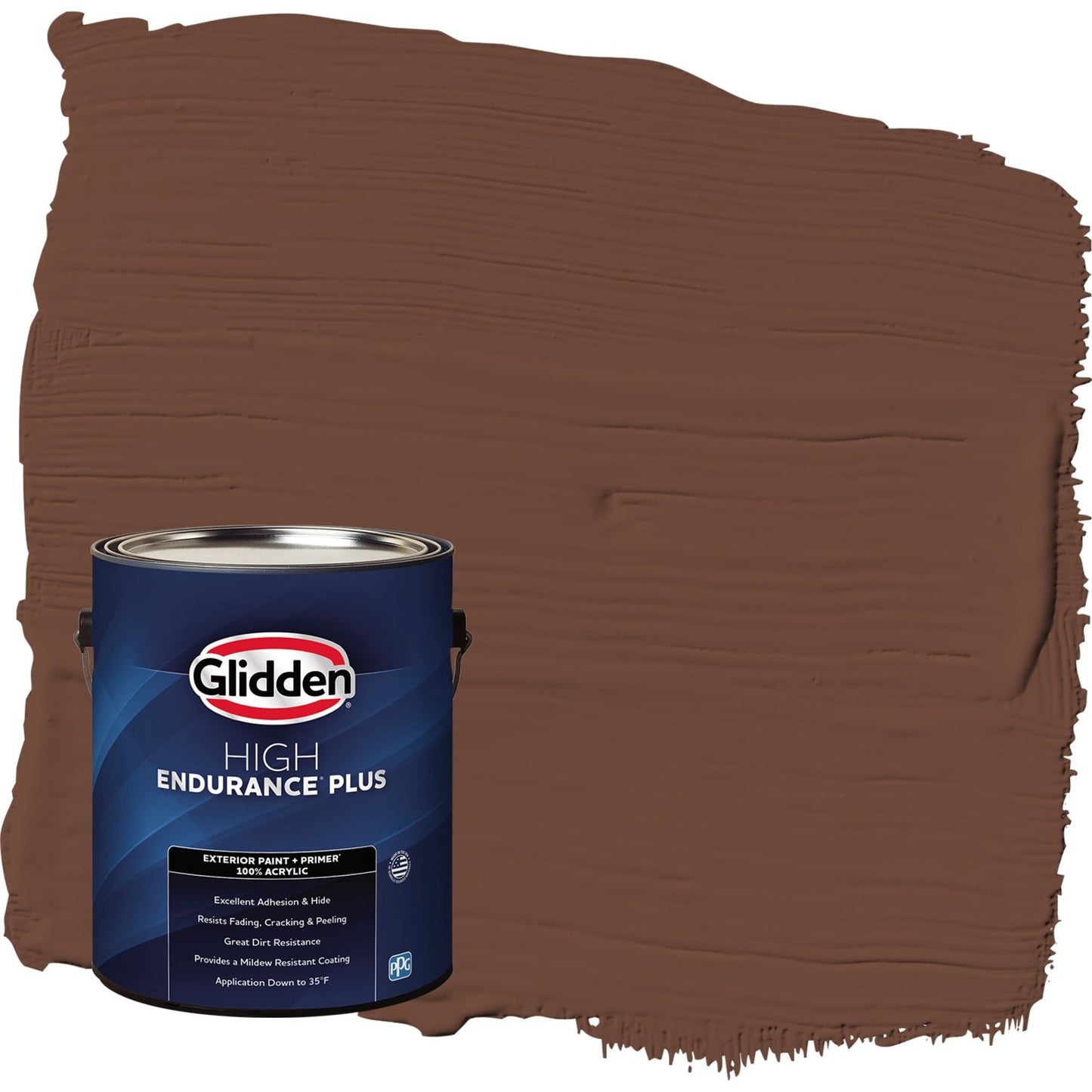 Glidden HEP Bird House Brown / Brown Semi-Gloss Exterior Paint with Primer, 1 Gallon