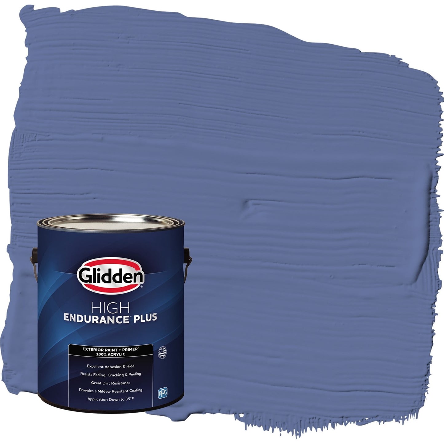 Glidden HEP Blueberry Patch / Blue Flat Exterior Paint with Primer, 1 Gallon