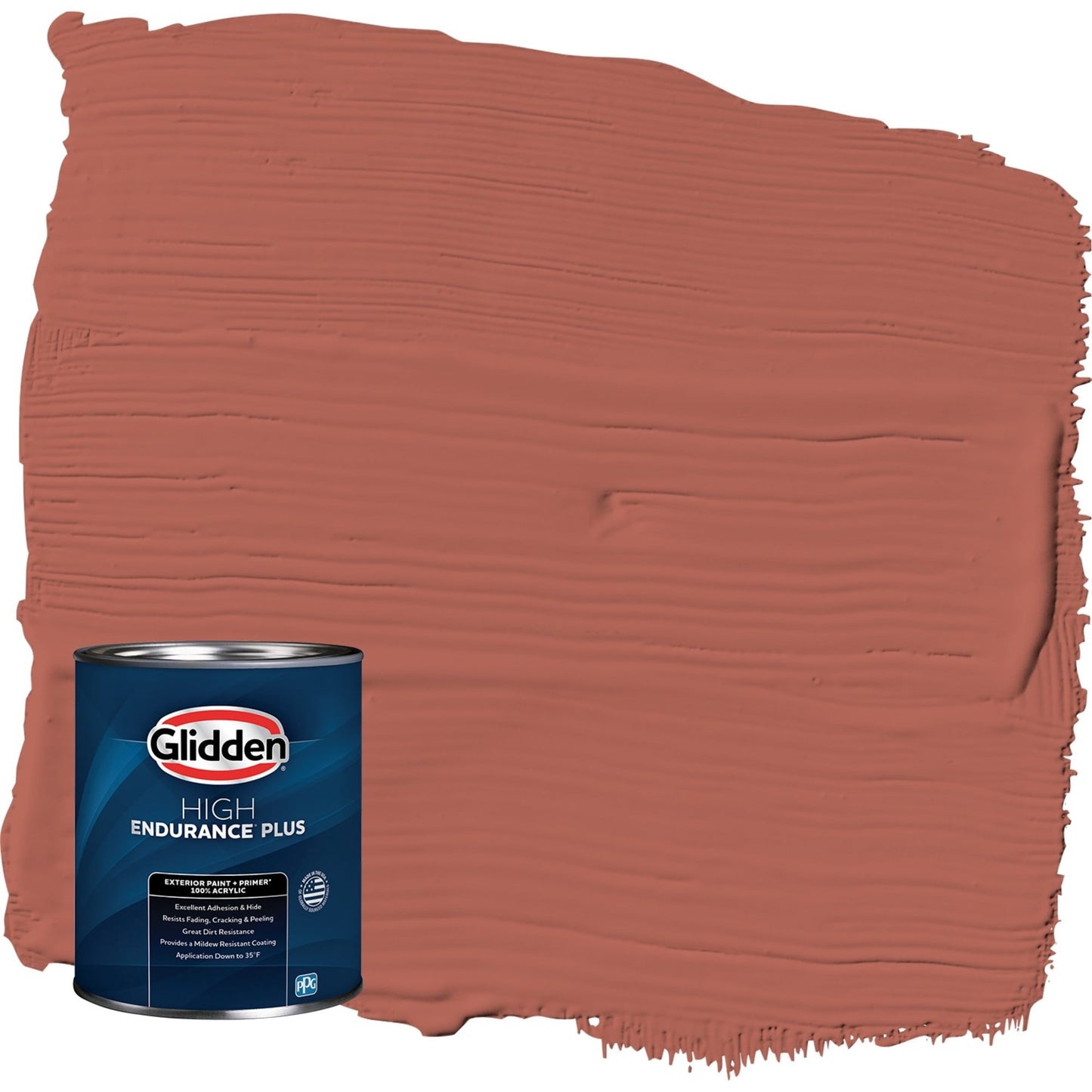 Glidden HEP Cinnabar / Red Semi-Gloss Exterior Paint with Primer, 1 Quart