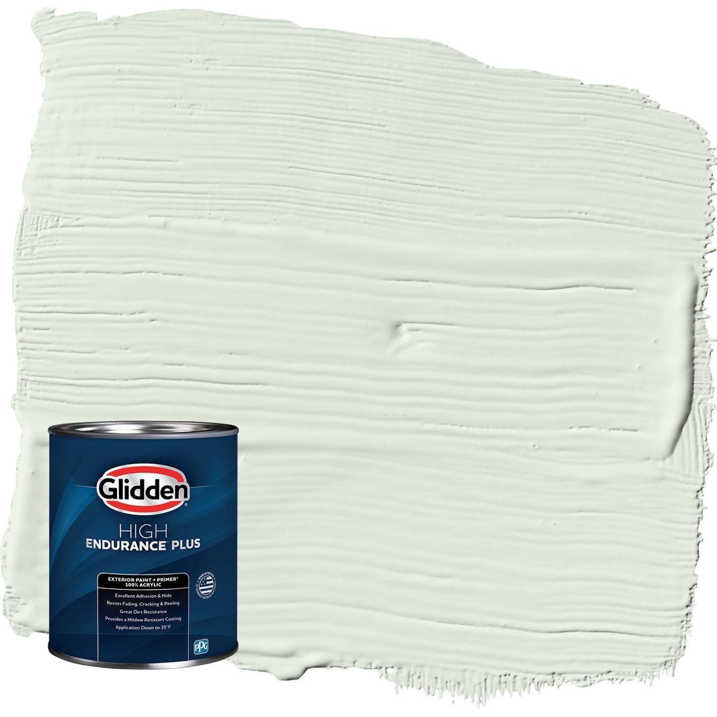 Glidden HEP Cloudy Day / Green Satin Exterior Paint with Primer, 1 Quart