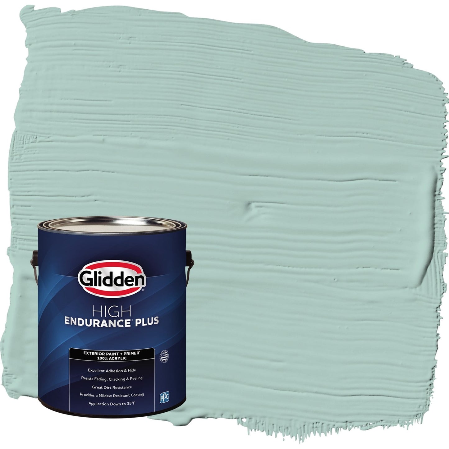 Glidden HEP Copenhagen / Green Satin Exterior Paint with Primer, 1 Gallon