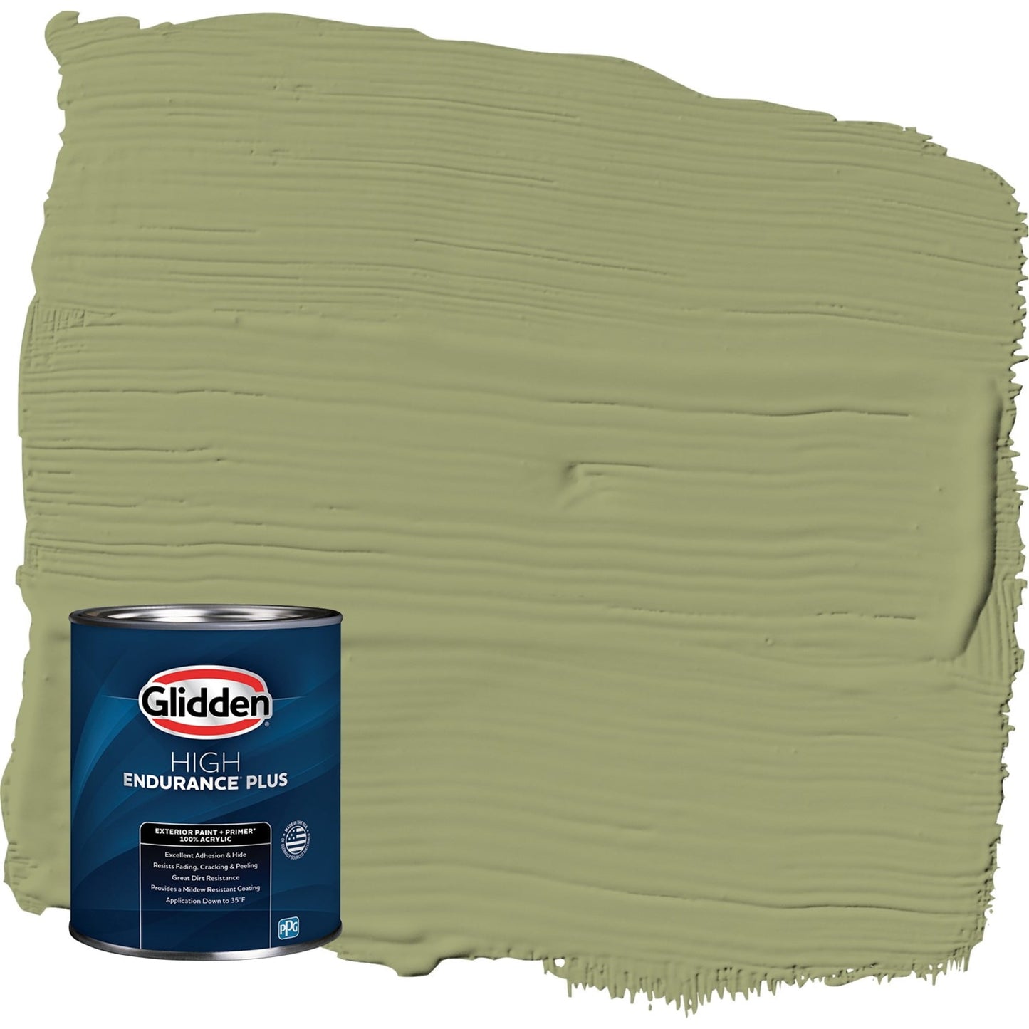 Glidden HEP Dill / Green Satin Exterior Paint with Primer, 1 Quart
