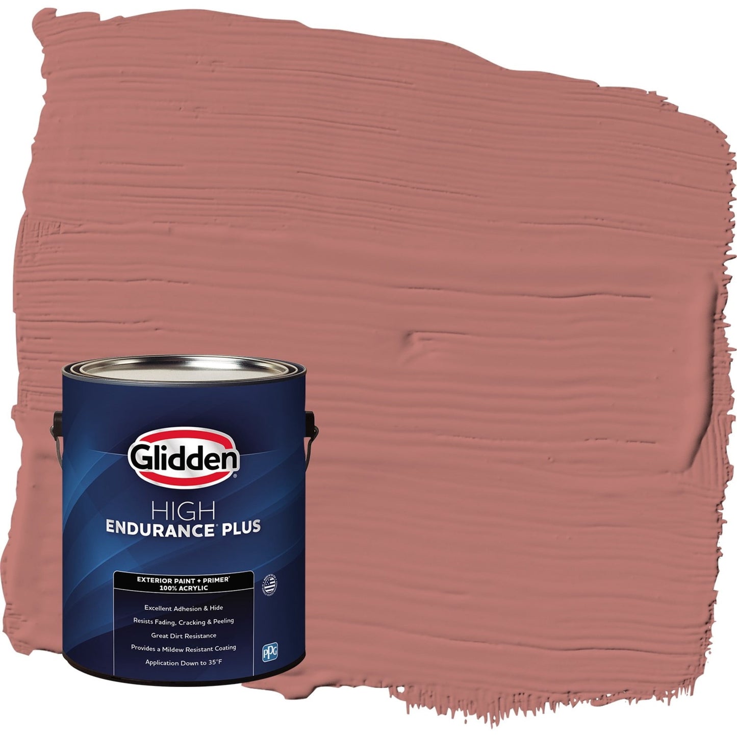Glidden HEP Earth Rose / Red Flat Exterior Paint with Primer, 1 Gallon
