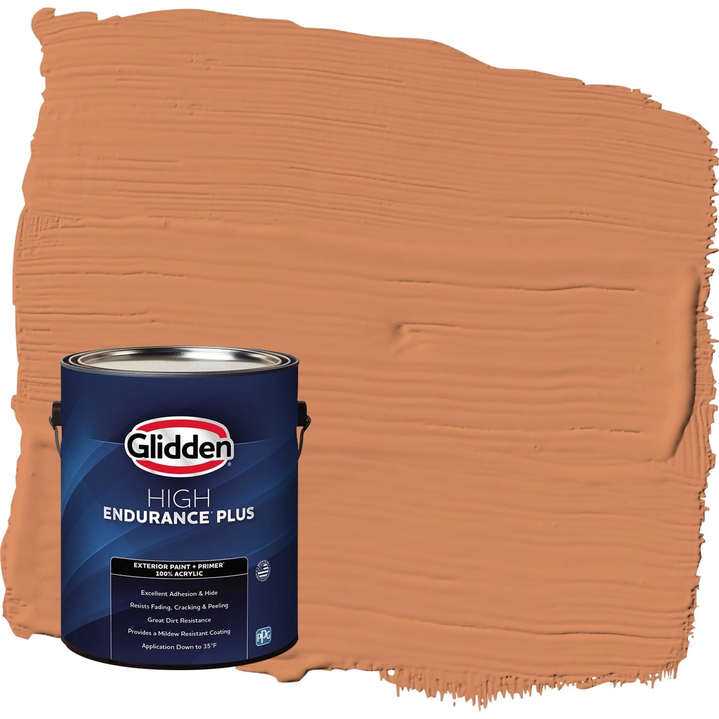 Glidden HEP Georgian Leather / Orange Flat Exterior Paint with Primer, 1 Gallon