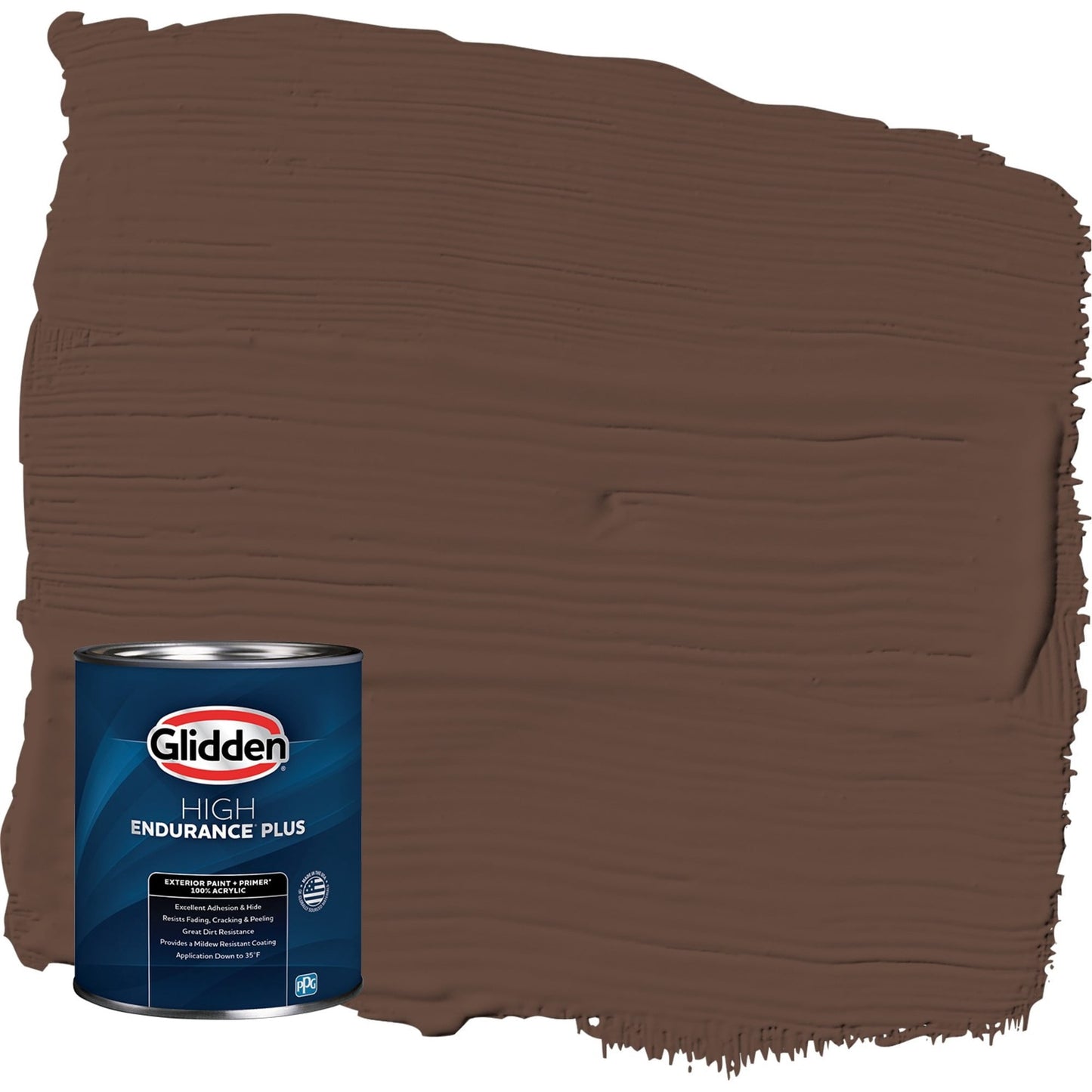 Glidden HEP Fudge / Brown Semi-Gloss Exterior Paint with Primer, 1 Quart