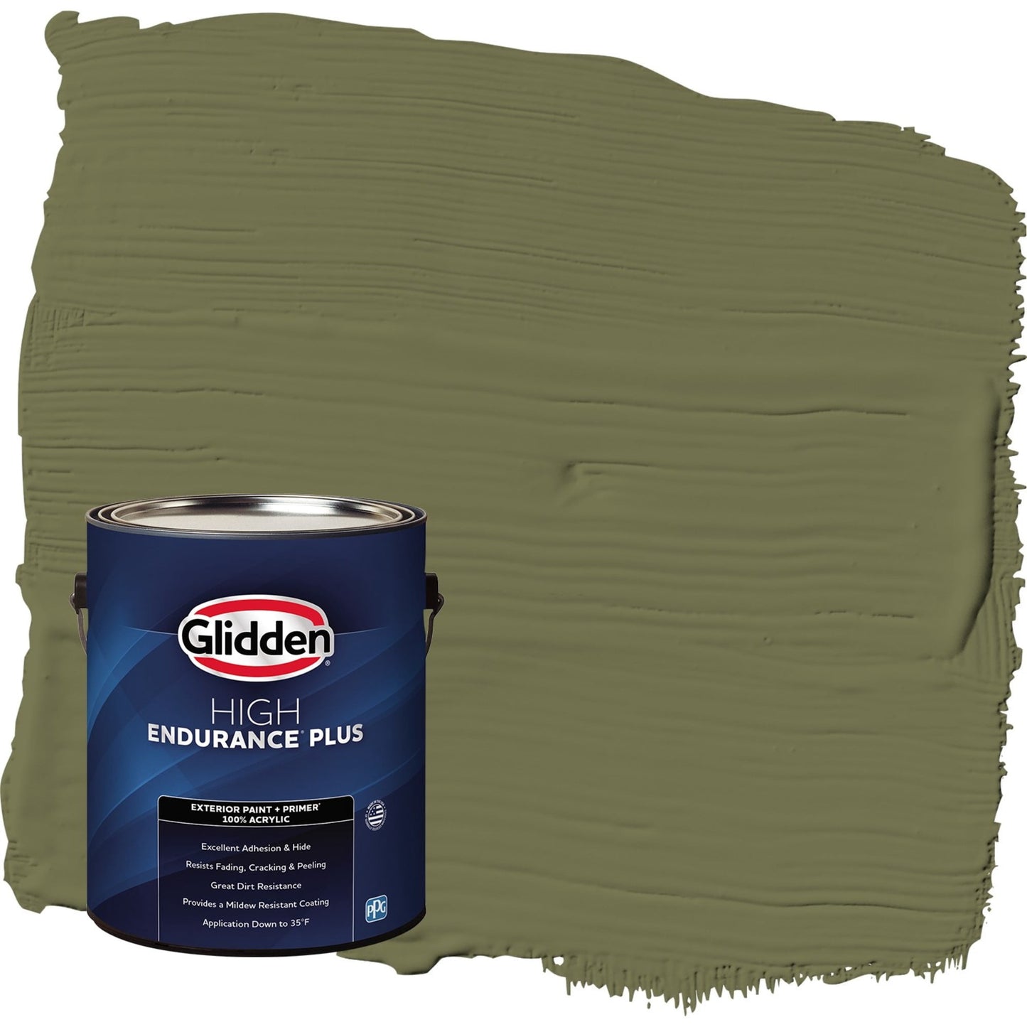 Glidden HEP Gratefully Grass / Green Semi-Gloss Exterior Paint with Primer, 1 Gallon