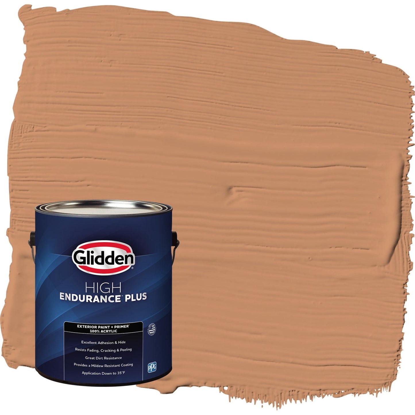 Glidden HEP Hitching Post / Orange Flat Exterior Paint with Primer, 1 Gallon