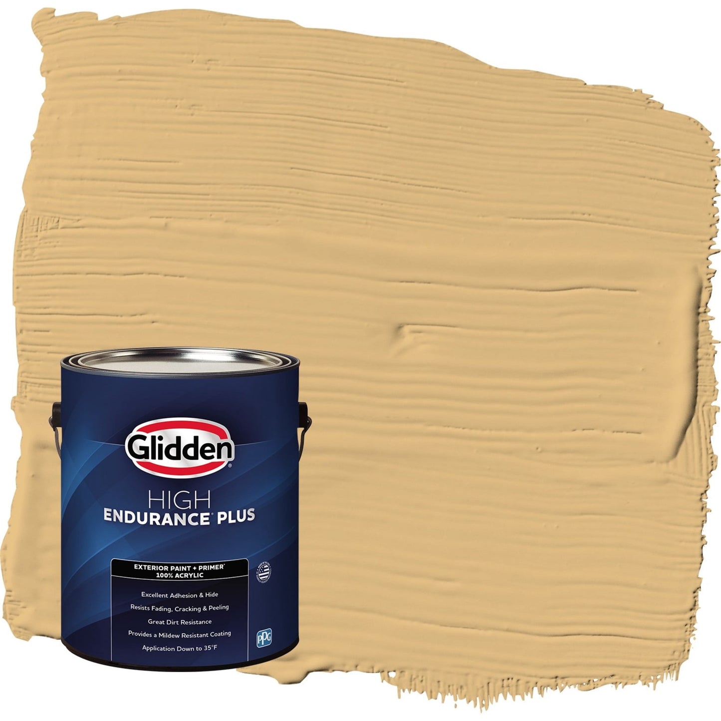 Glidden HEP Honey Bunny / Yellow Flat Exterior Paint with Primer, 1 Gallon