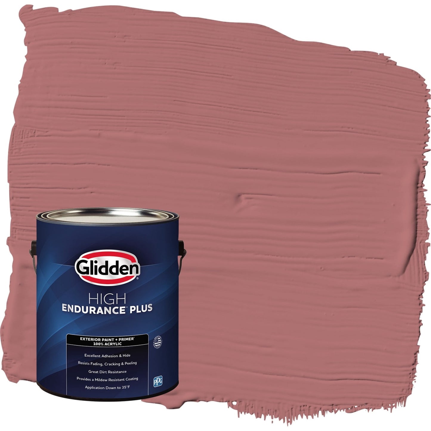 Glidden HEP Horizon Glow / Red Satin Exterior Paint with Primer, 1 Gallon