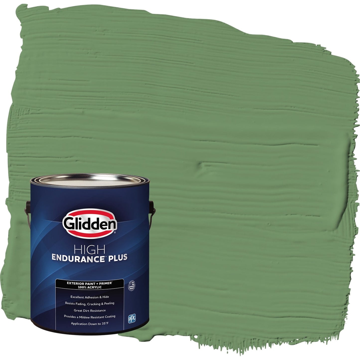 Glidden HEP Moss Ring / Green Satin Exterior Paint with Primer, 1 Gallon