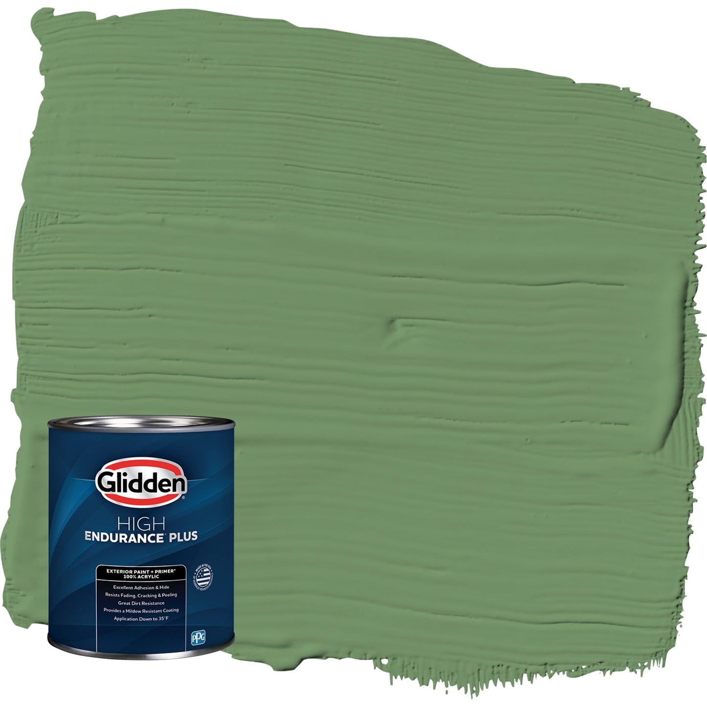 Glidden HEP Moss Ring / Green Satin Exterior Paint with Primer, 1 Quart