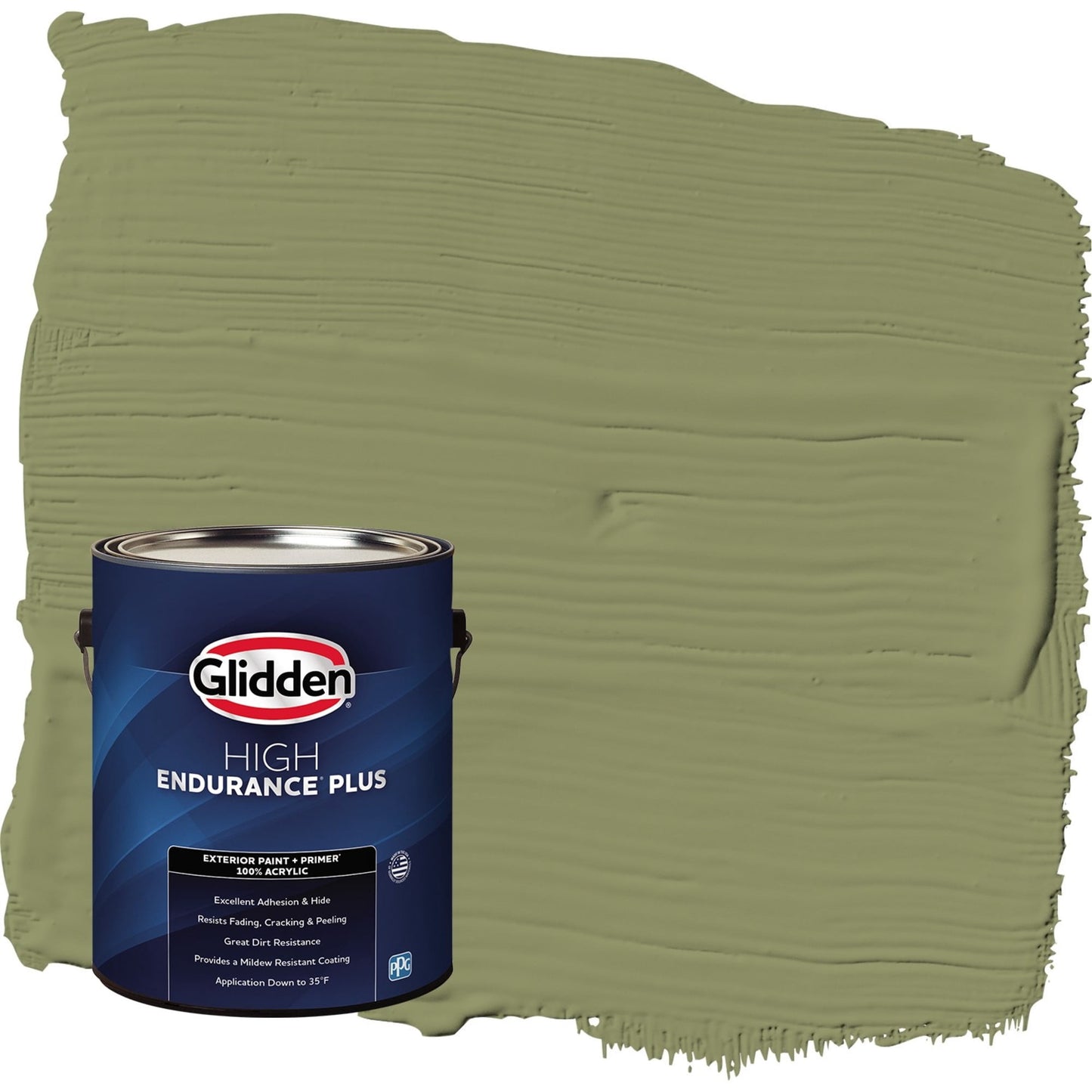 Glidden HEP Paid in Full / Green Satin Exterior Paint with Primer, 1 Gallon
