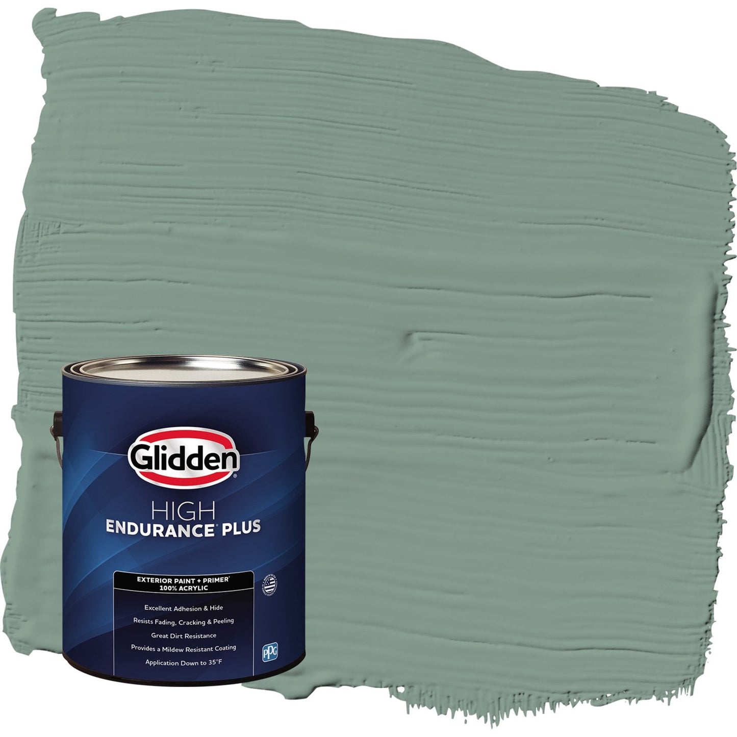 Glidden HEP Paradise Found / Green Satin Exterior Paint with Primer, 1 Gallon
