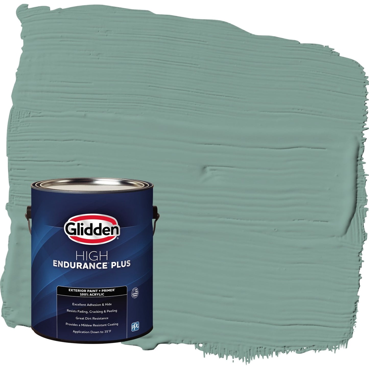 Glidden HEP Silver Laurel / Green Satin Exterior Paint with Primer, 1 Gallon