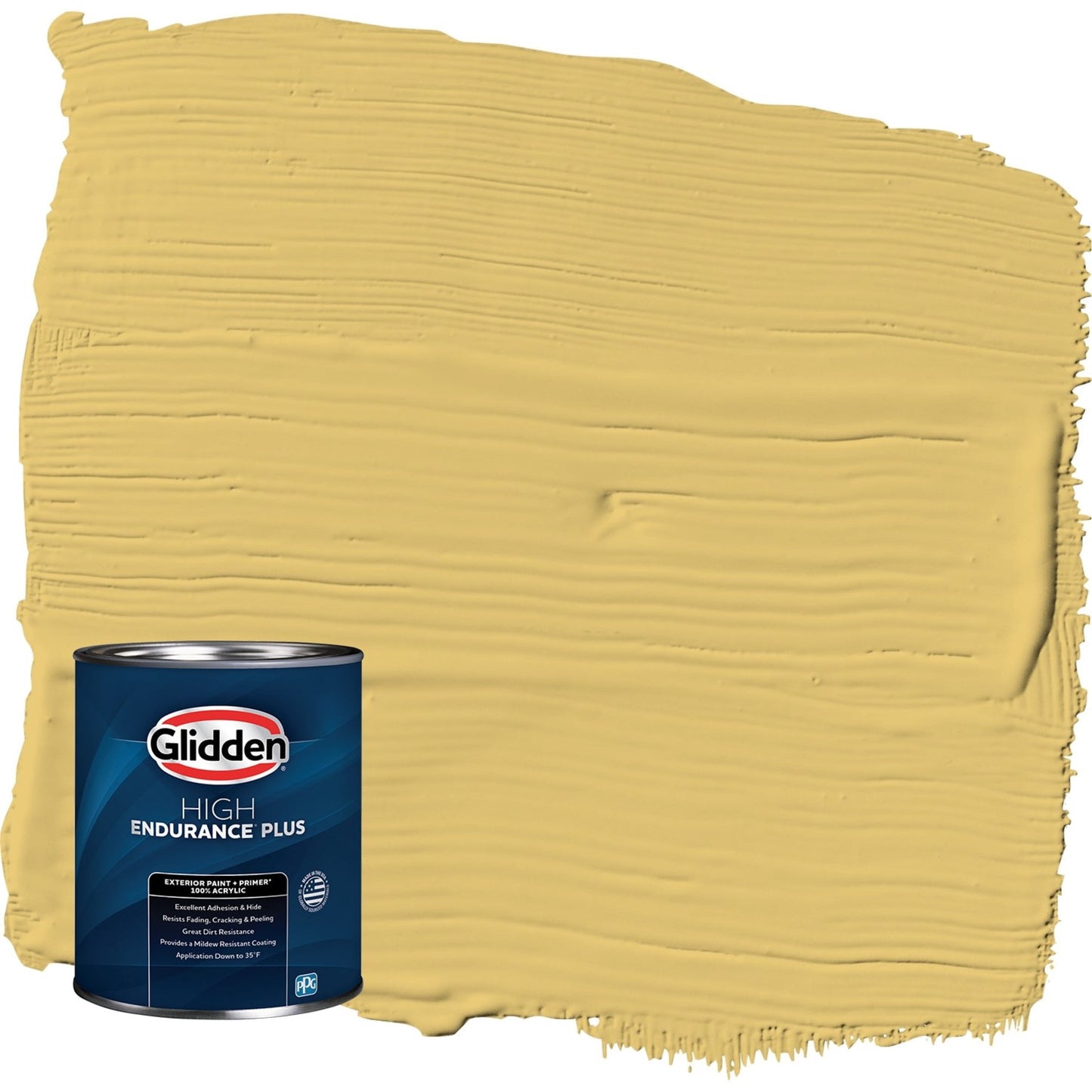 Glidden HEP Tropical Siesta / Yellow Satin Exterior Paint with Primer, 1 Quart