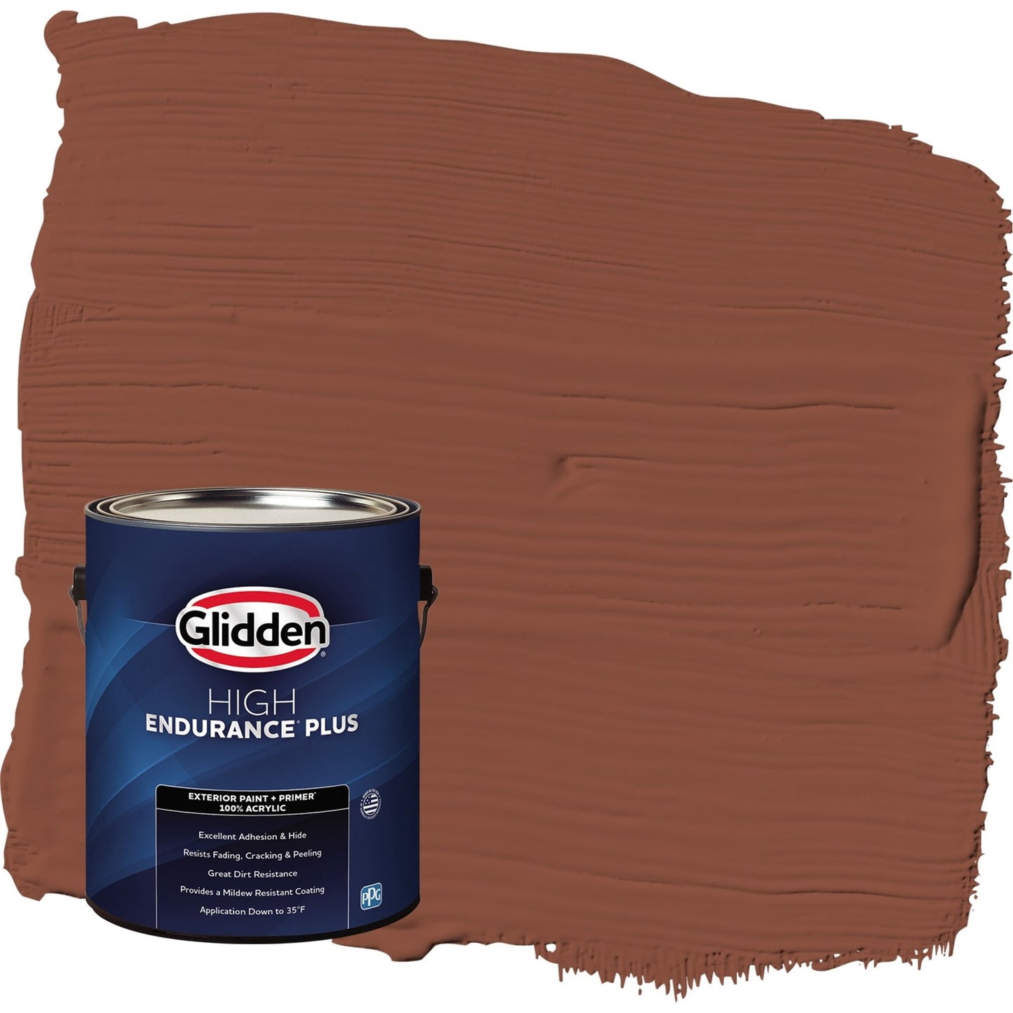 Glidden HEP Warm Wassail / Orange Satin Exterior Paint with Primer, 1 Gallon