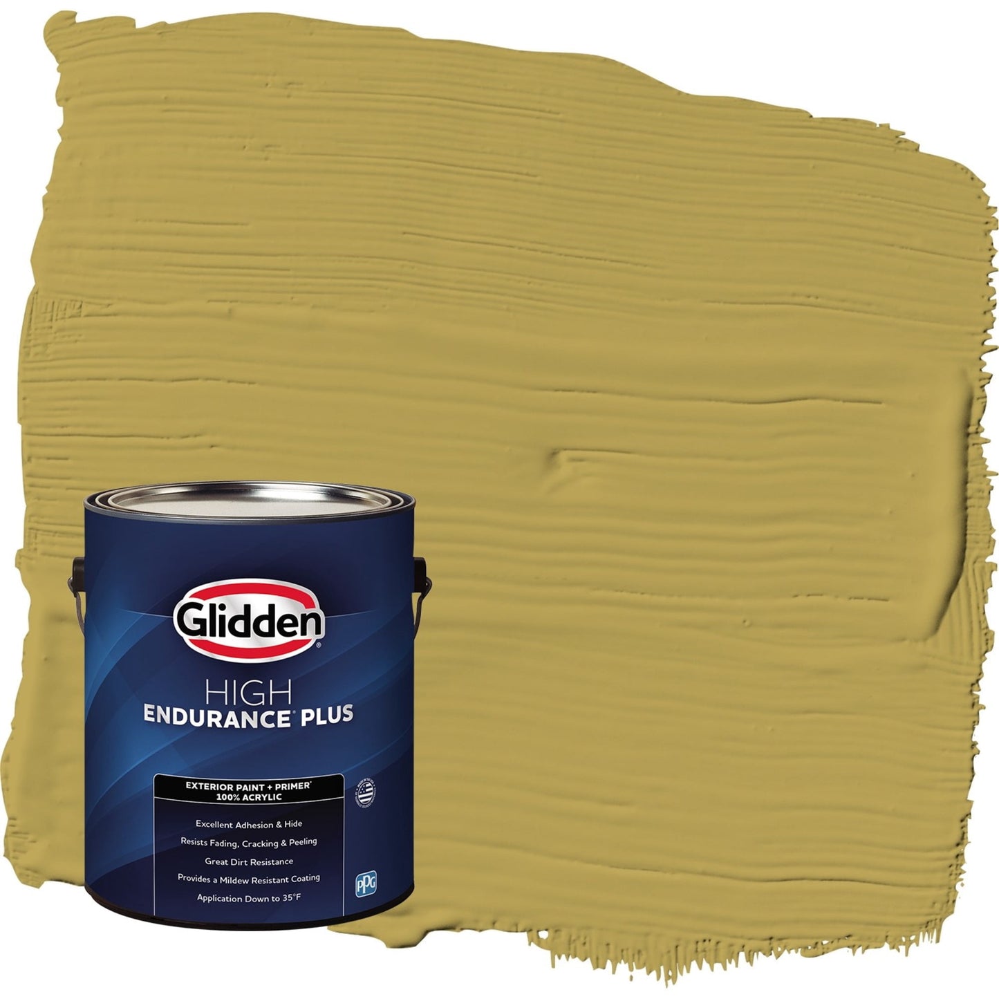 Glidden HEP Woolen Mittens / Green Flat Exterior Paint with Primer, 1 Gallon