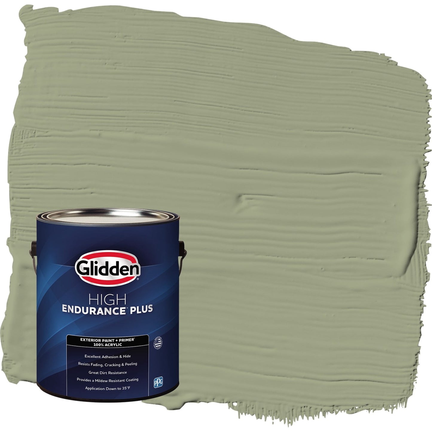 Glidden HEP Zebra Grass / Green Flat Exterior Paint with Primer, 1 Gallon