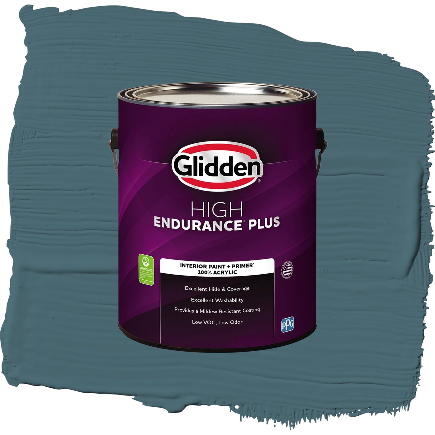 Glidden HEP Azalea Leaf / Blue, Semi-Gloss Interior Paint with Primer, 1 Gallon