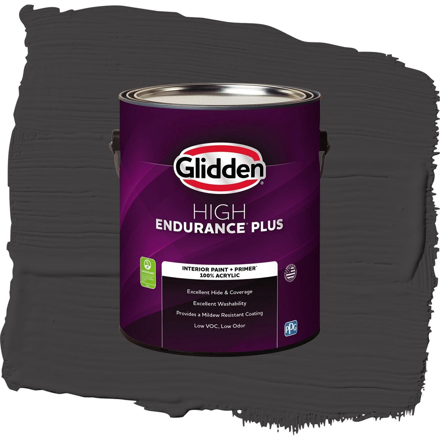 Glidden HEP Black Magic / Black Semi-Gloss Interior Paint with Primer, 1 Gallon