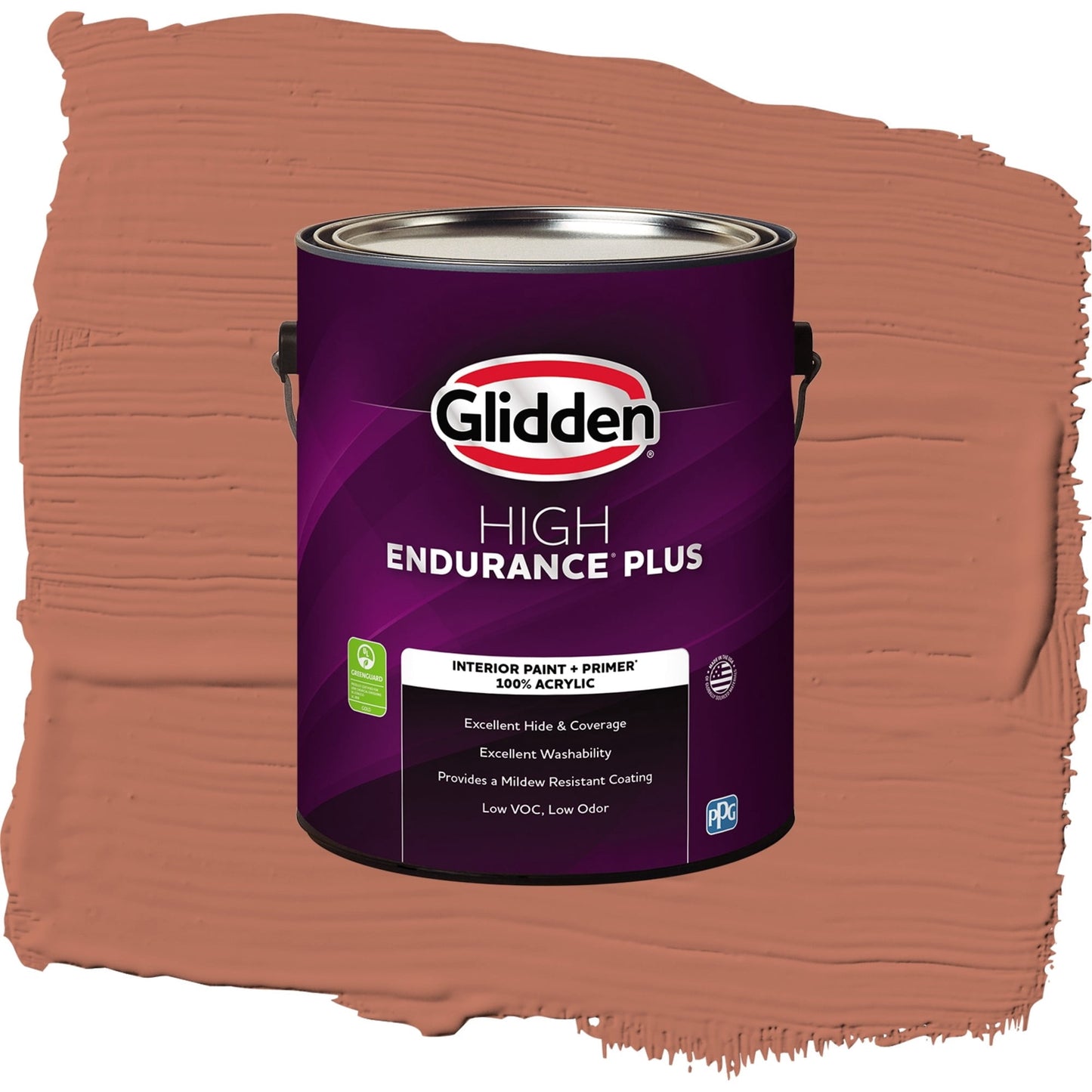 Glidden HEP Crushed Cinnamon / Orange, Flat Interior Paint with Primer, 1 Gallon