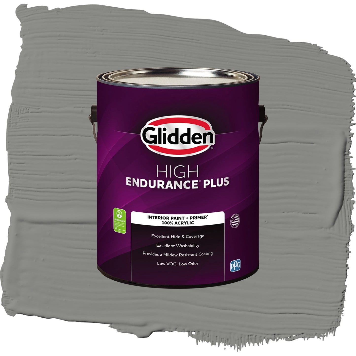 Glidden HEP Downpour / Grey, Eggshell Interior Paint with Primer, 1 Gallon