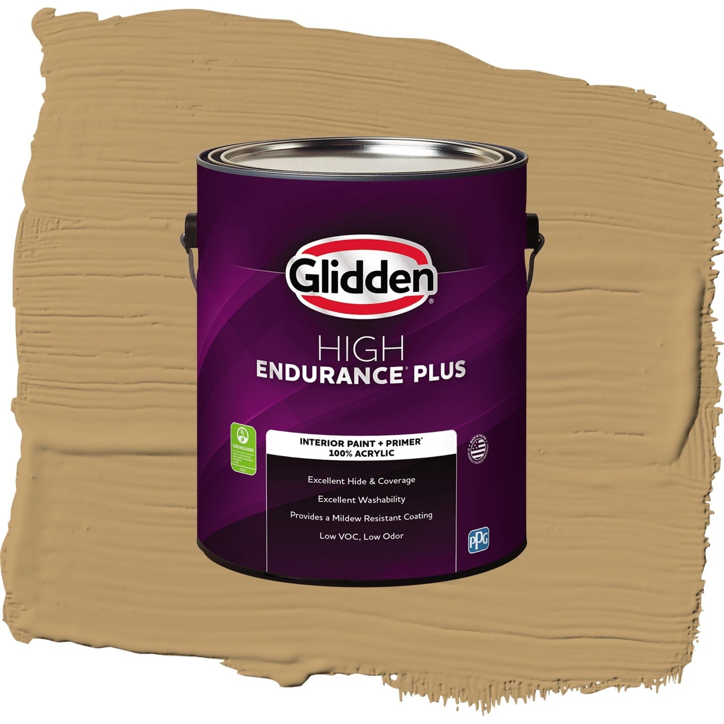 Glidden HEP Golden Granola / Beige, Semi-Gloss Interior Paint with Primer, 1 Gallon