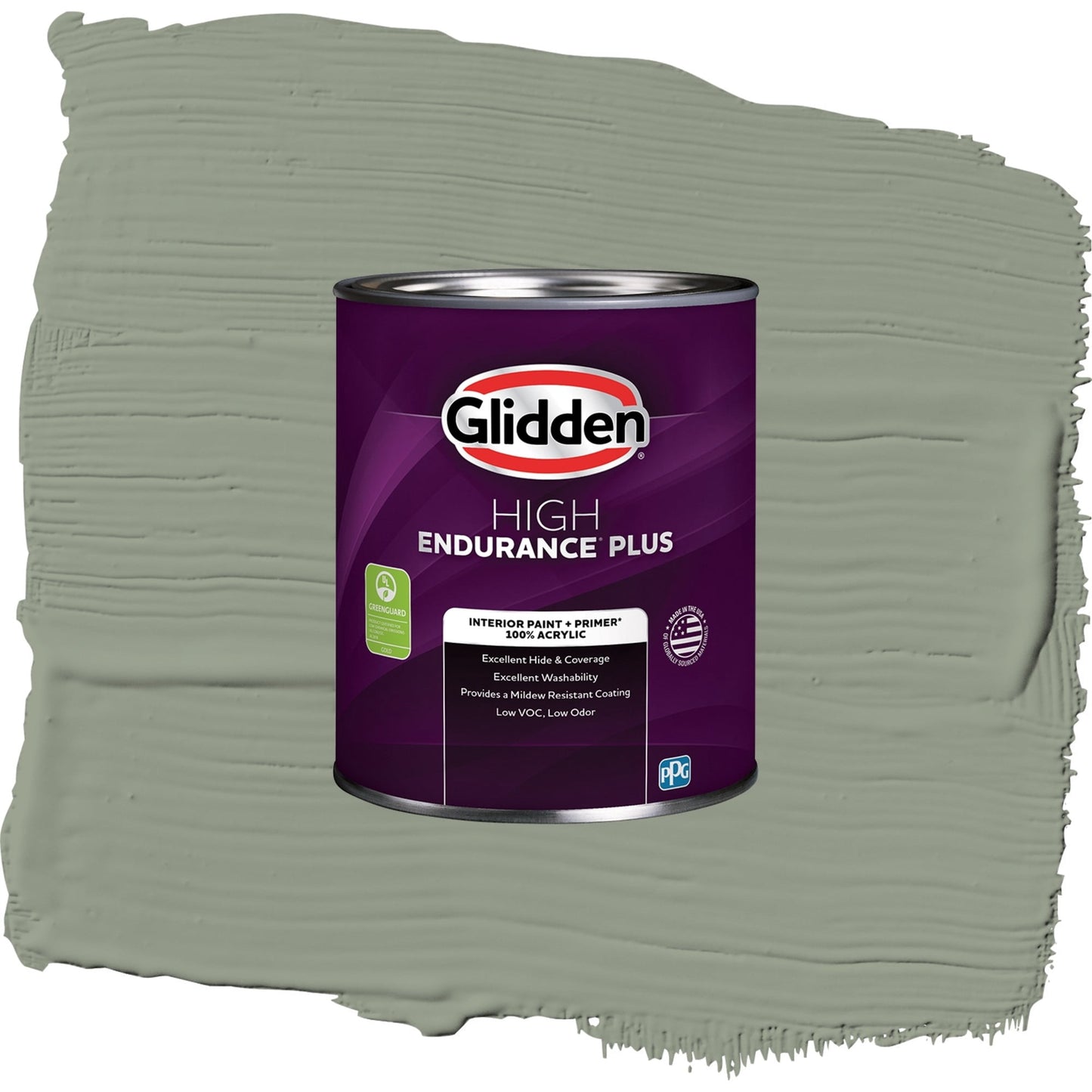 Glidden HEP Green Tea Leaf / Green, Eggshell Interior Paint with Primer, 1 Quart