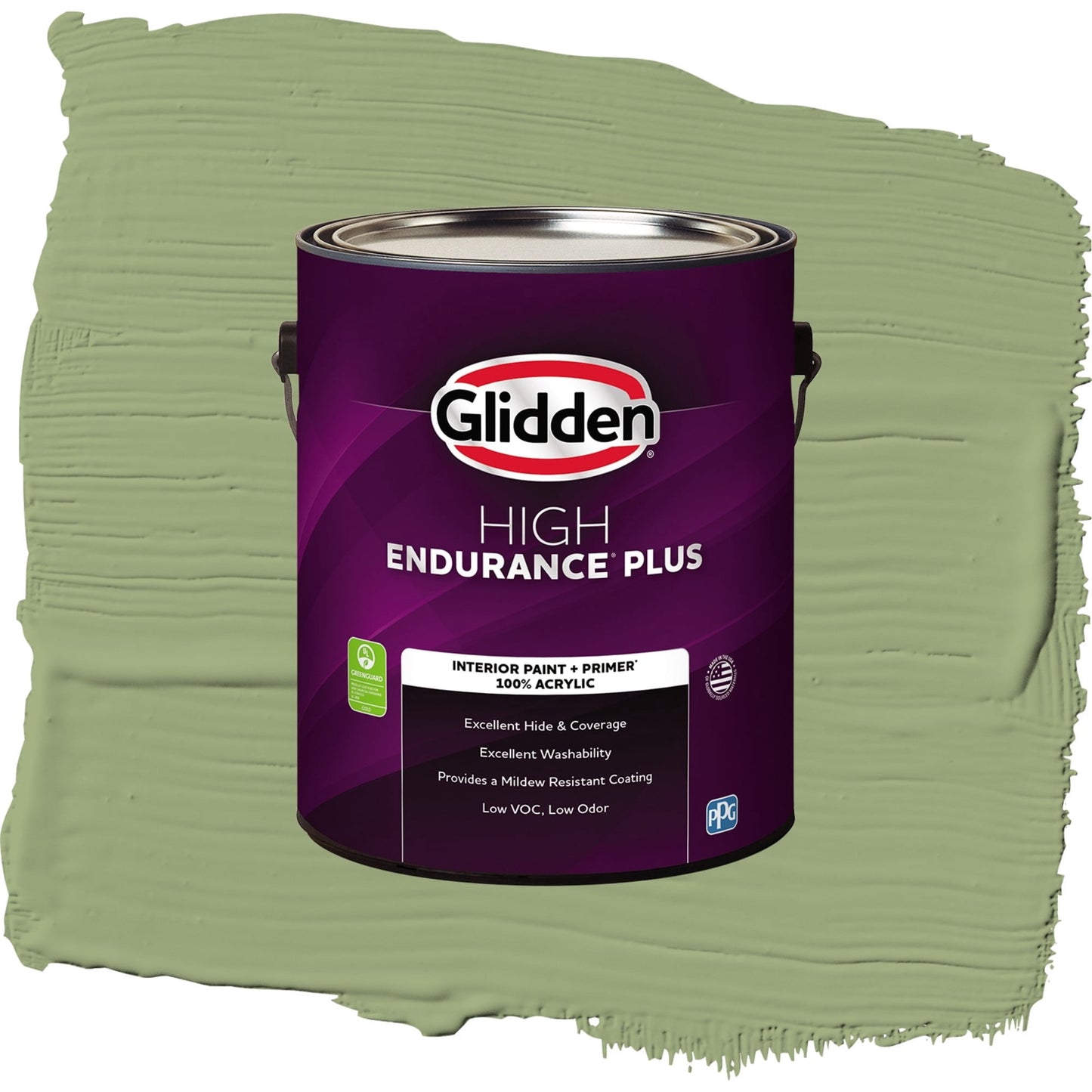Glidden HEP Guacamole / Green, Flat Interior Paint with Primer, 1 Gallon