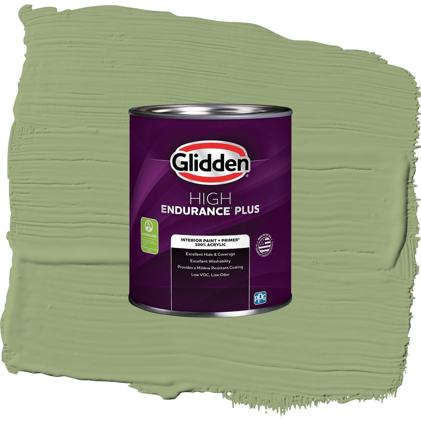 Glidden HEP Guacamole / Green, Semi-Gloss Interior Paint with Primer, 1 Quart