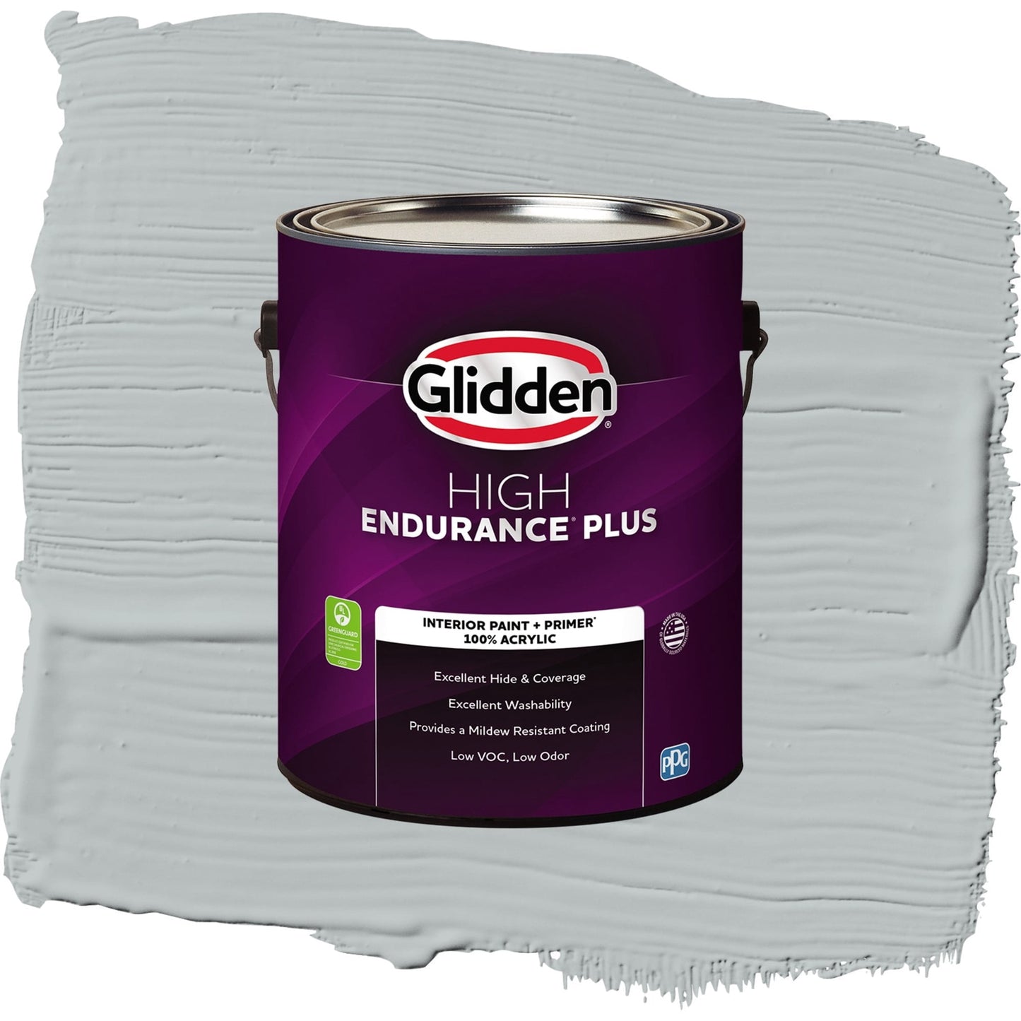 Glidden HEP Maiden Mist / Gray, Flat Interior Paint with Primer, 1 Gallon